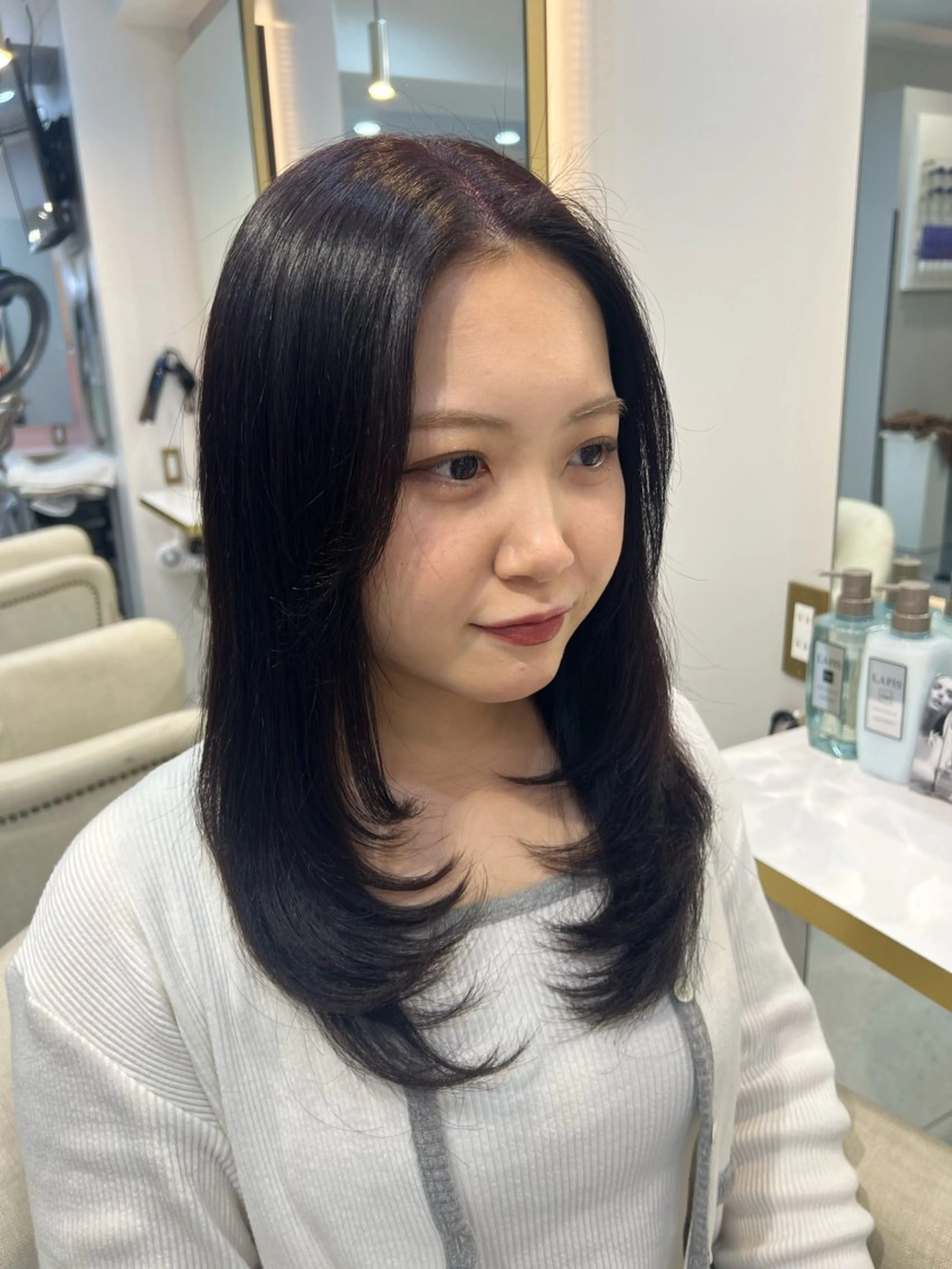 セミロング カラー シールエクステ ベージュカラー ブリーチ ケアブリーチ 透明感カラー 渋谷髪質改善/縮毛 矯正/かすが🪽🫧のヘアスタイル