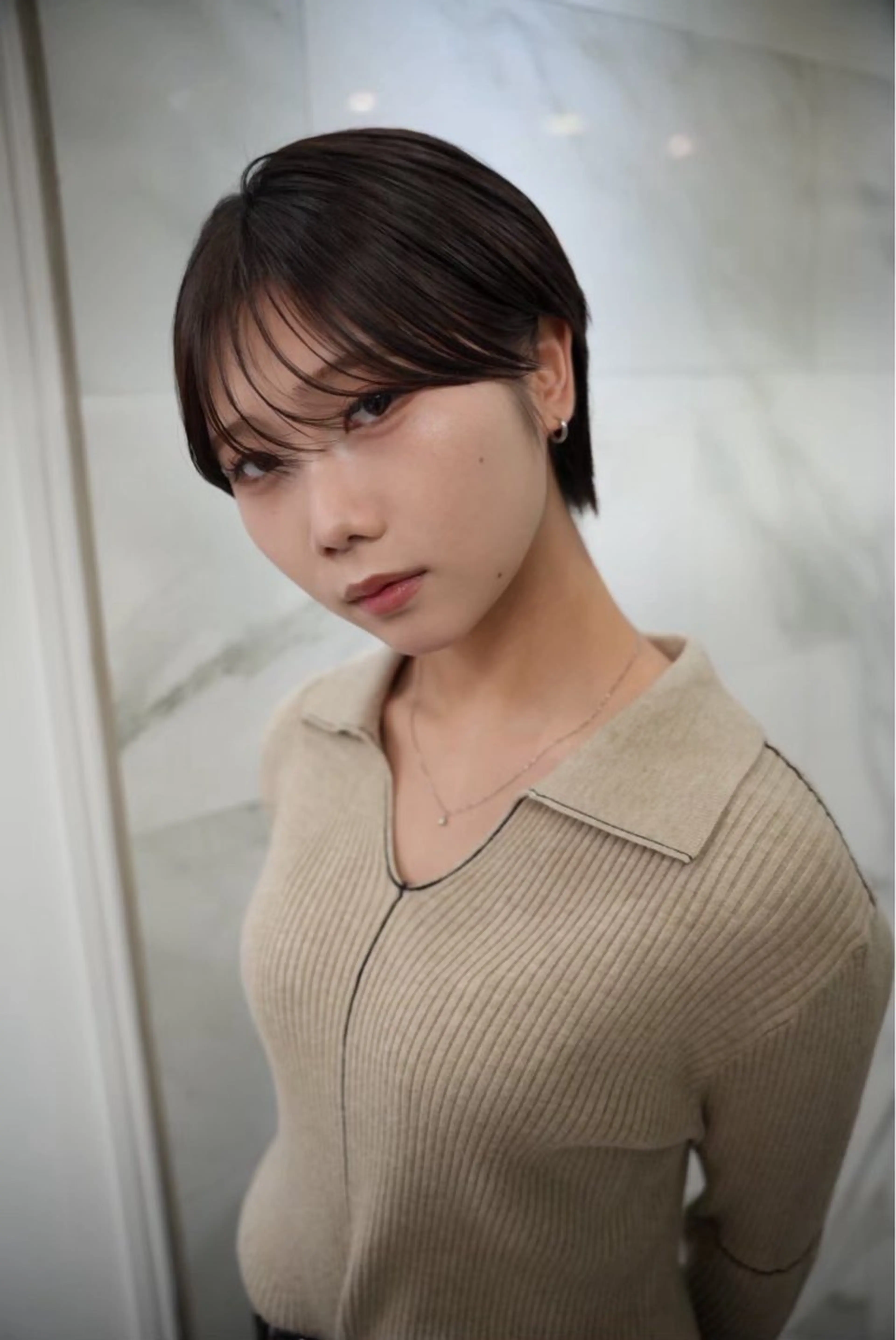 ショート 透明感カラー/伊藤 陸/soigneのヘアスタイル