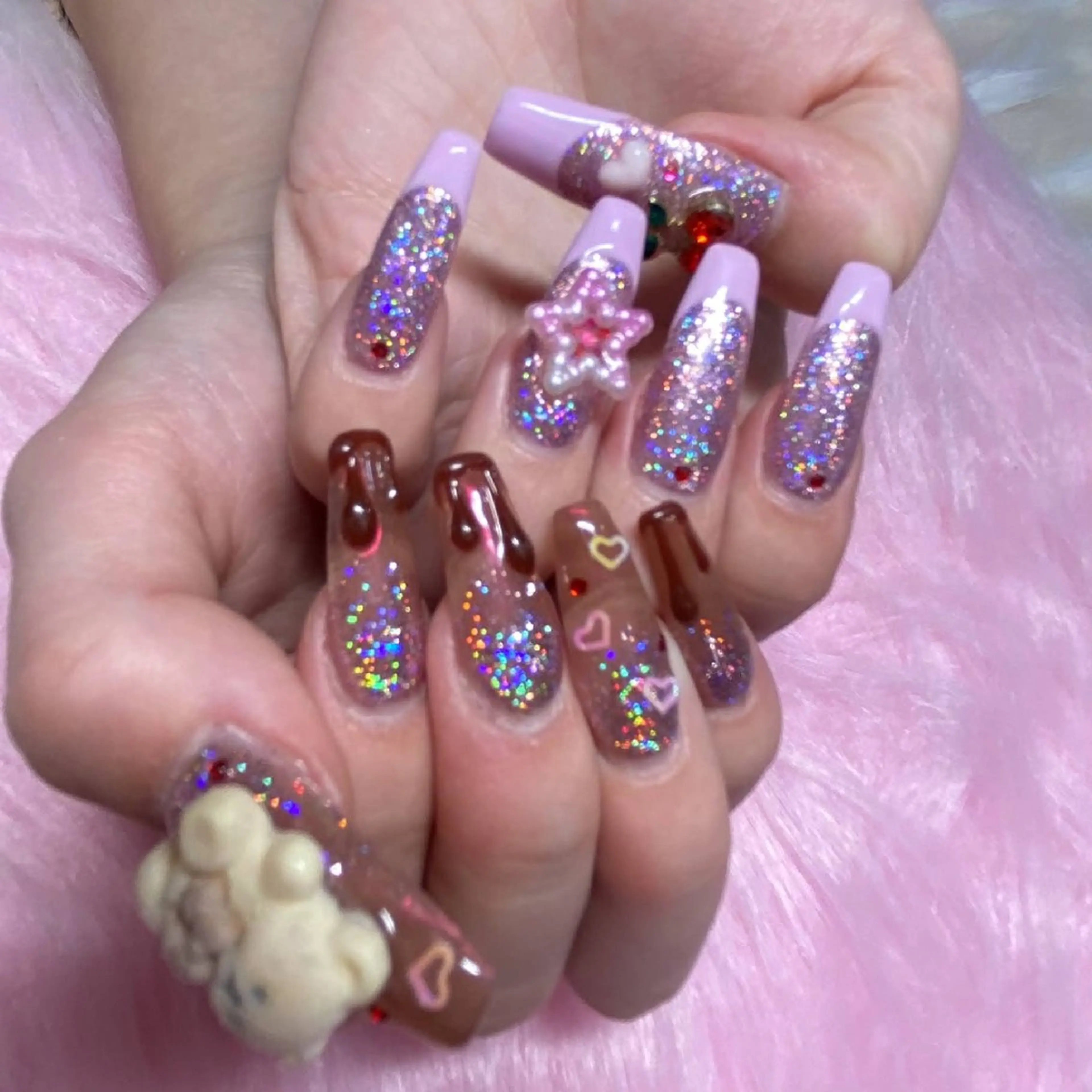 ネイル 長さ出し 韓国ネイル ピンク バレンタイン ワンホンネイル ハンドネイル BelireMaa Nail&eyeのネイルデザイン