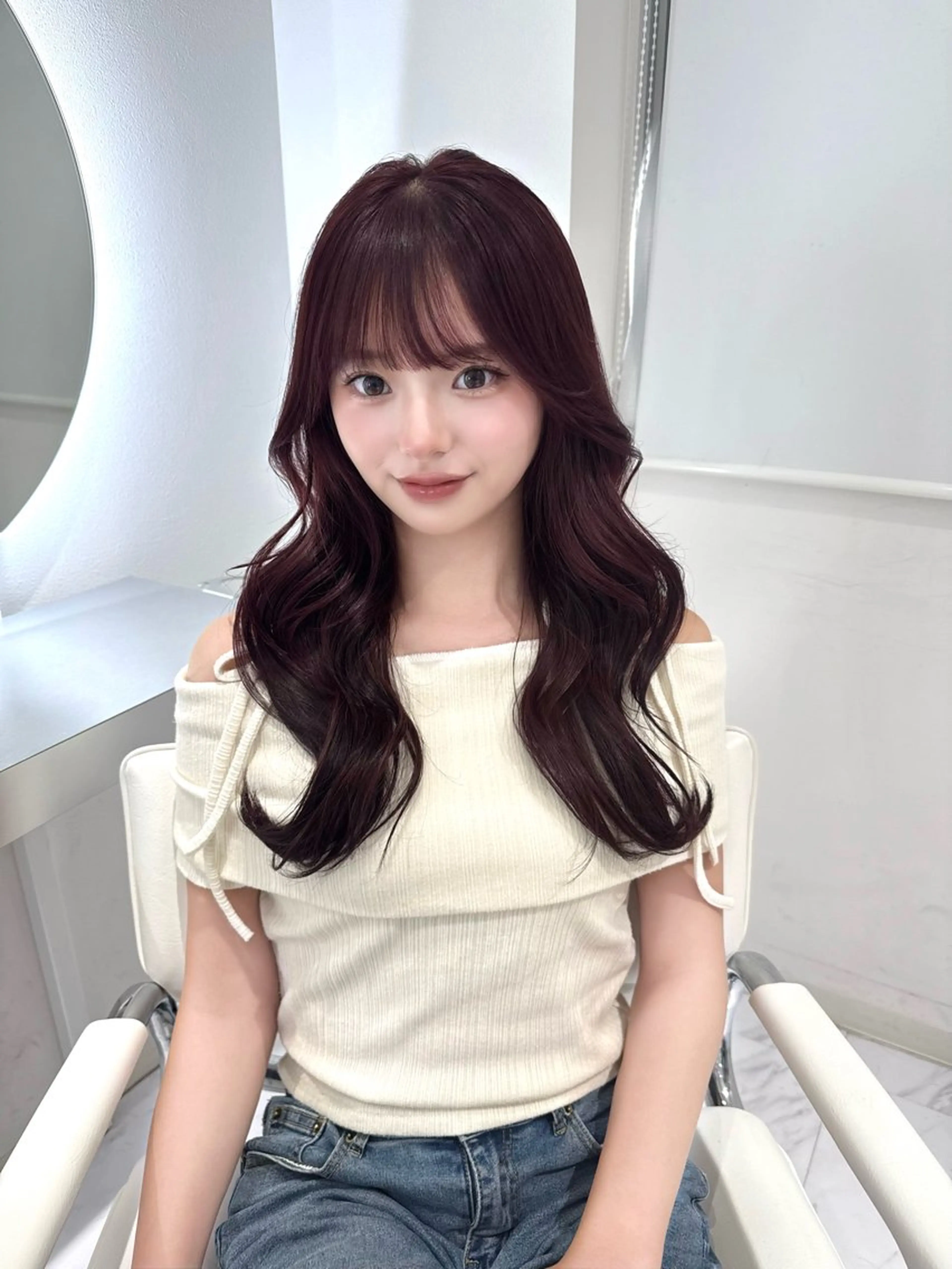 ロング カラー ボルドーカラー レイヤーカット レイヤーカット🫧 🎀Tomoka🎀のヘアスタイル