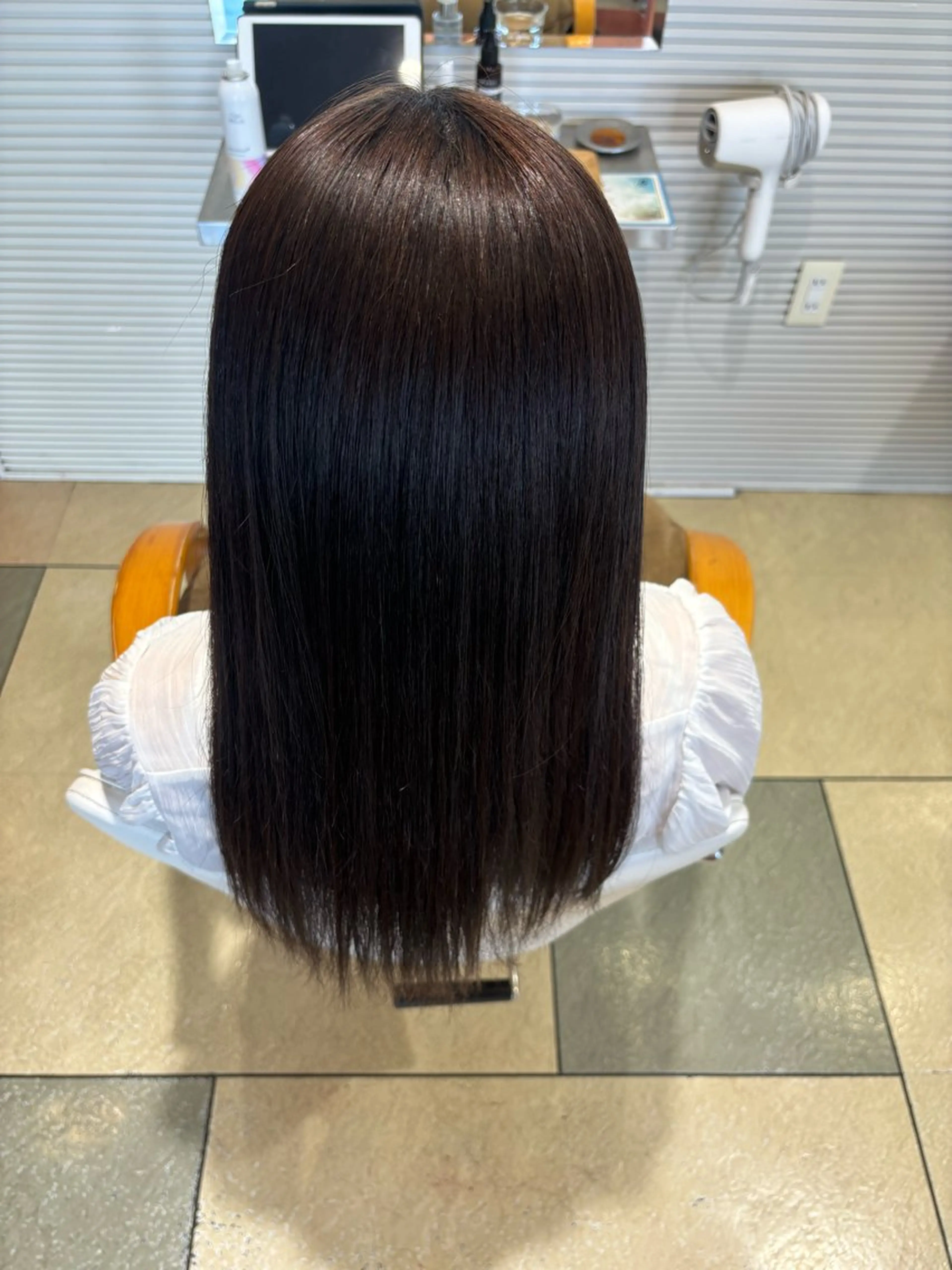 セミロング 髪質改善 縮毛矯正 トリートメント 透明感カラー/ くびれヘア/ユウユのヘアスタイル