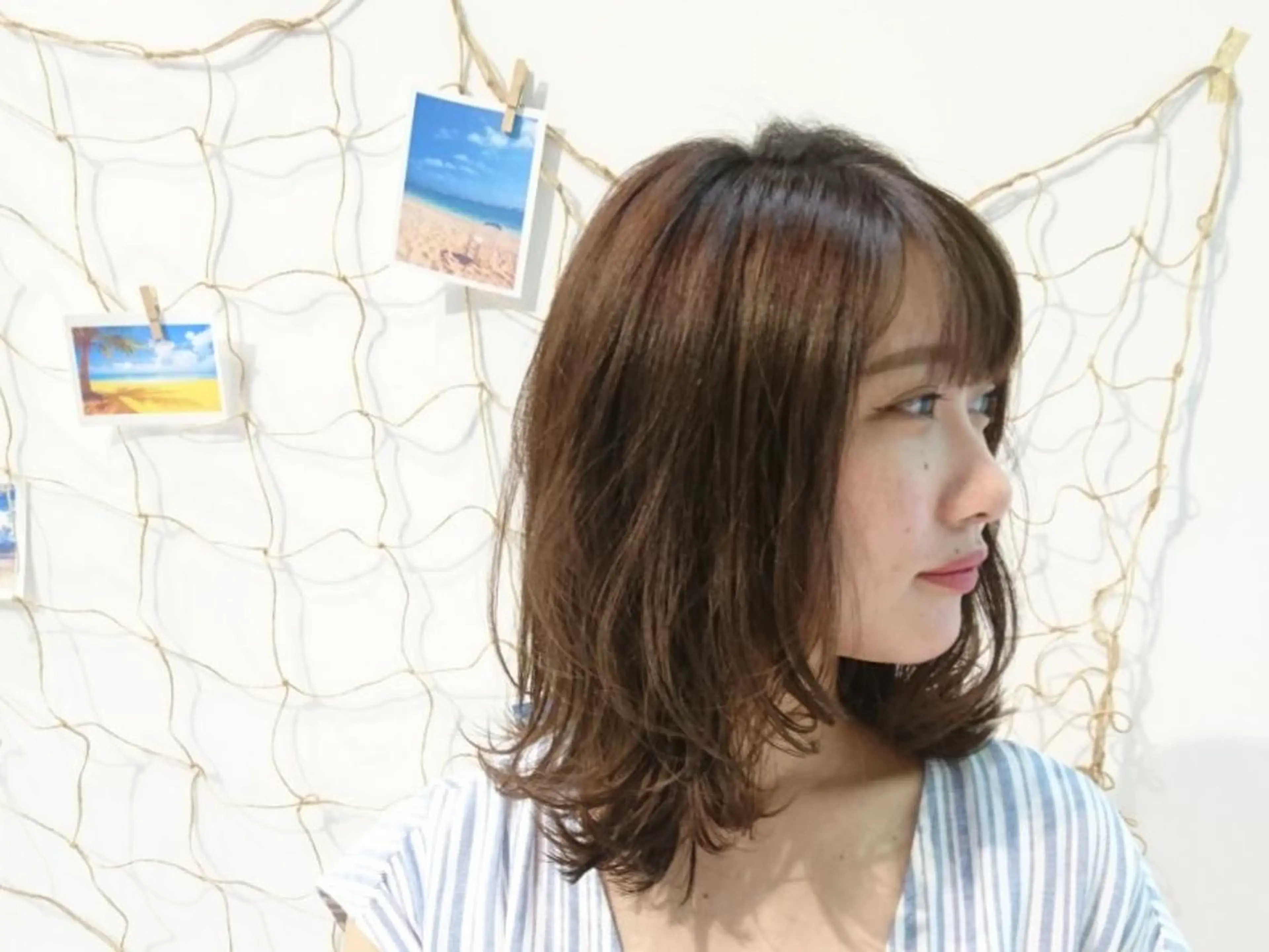 ミディアム ヘアアレンジ カット ヘアカラー トリートメント YASUHIRO グレージュ/メンズのヘアスタイル