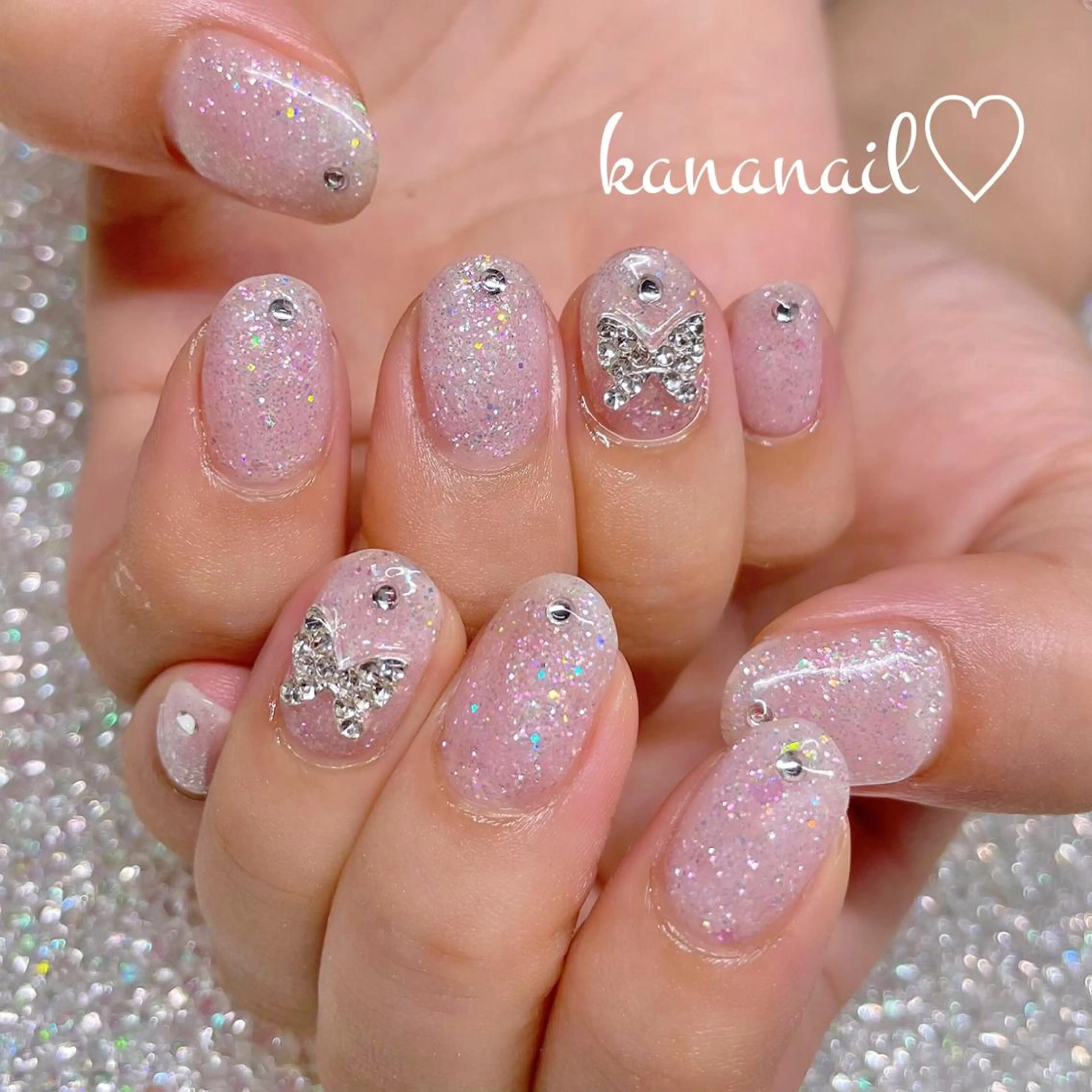 ネイル クリアネイル 成人式 入学式 ジェルネイル 卒業式 kananail ♡のネイルデザイン