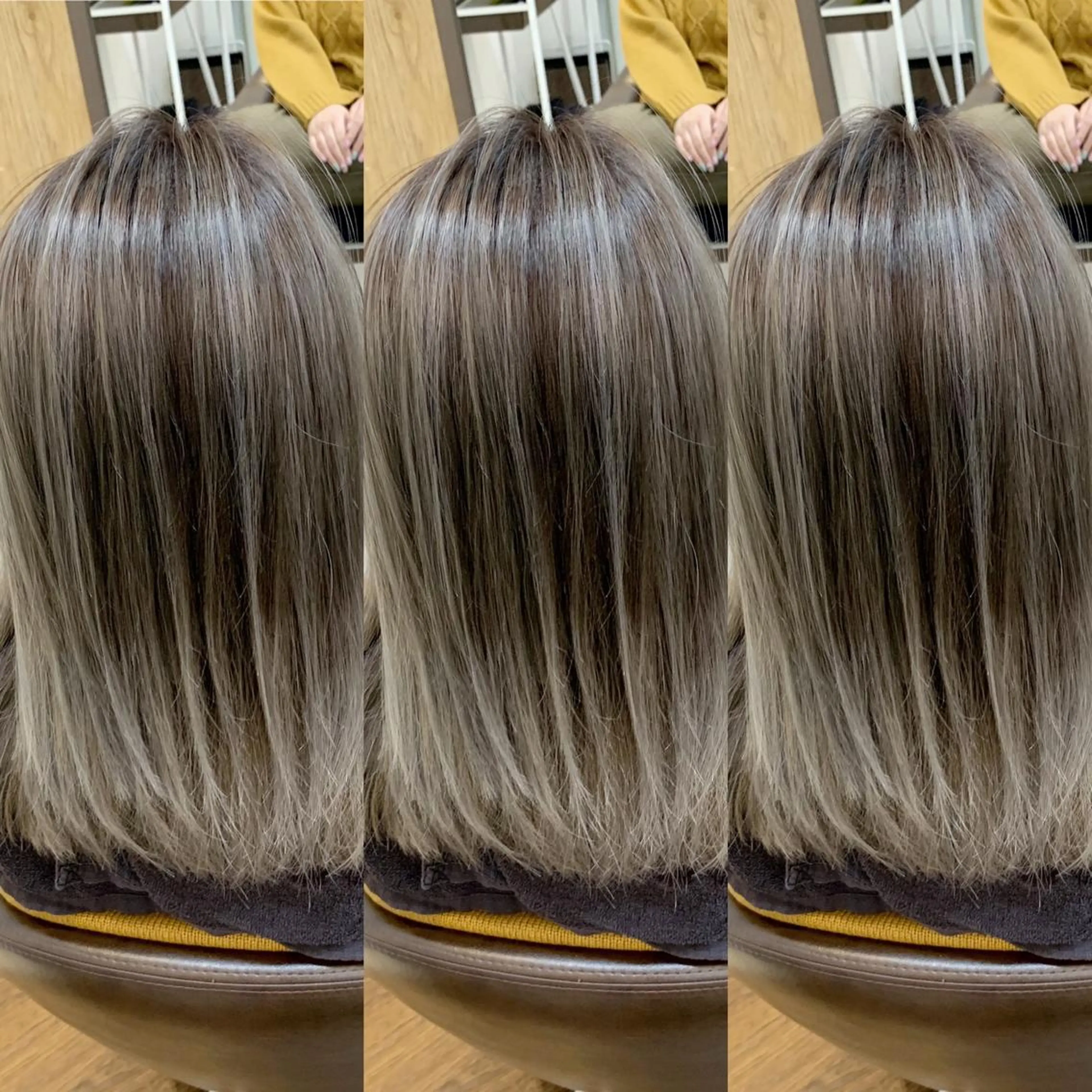 ミディアム カラー パーマ ヘアアレンジ バレイヤージュ シルバー 外国人風カラー レイヤーカット APSEE メンズカラー特化のヘアスタイル