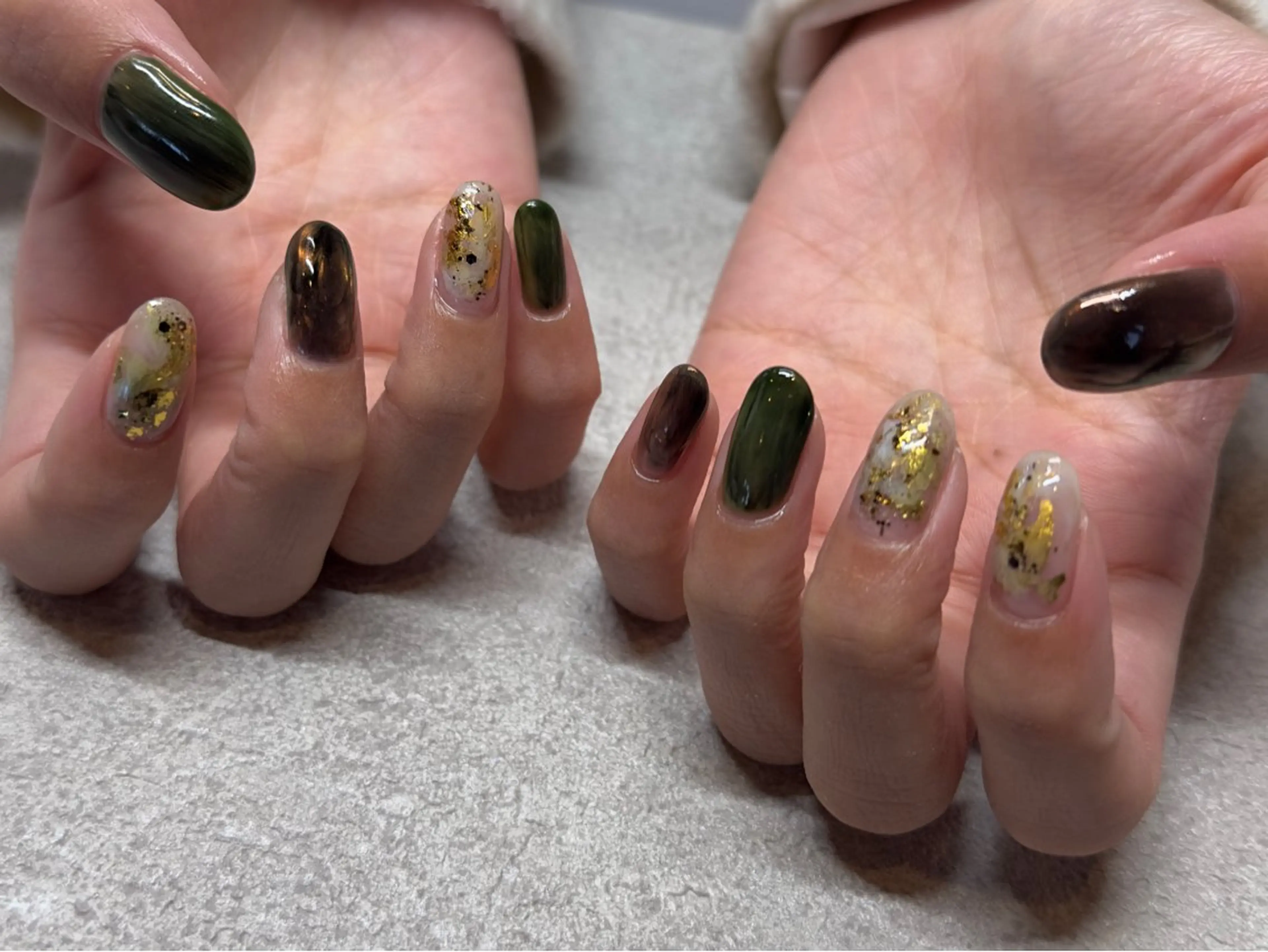 ネイル アートネイル 持ち込み ニュアンスネイル ショートネイル 冬ネイル ハンドネイル 小河 仁美のネイルデザイン