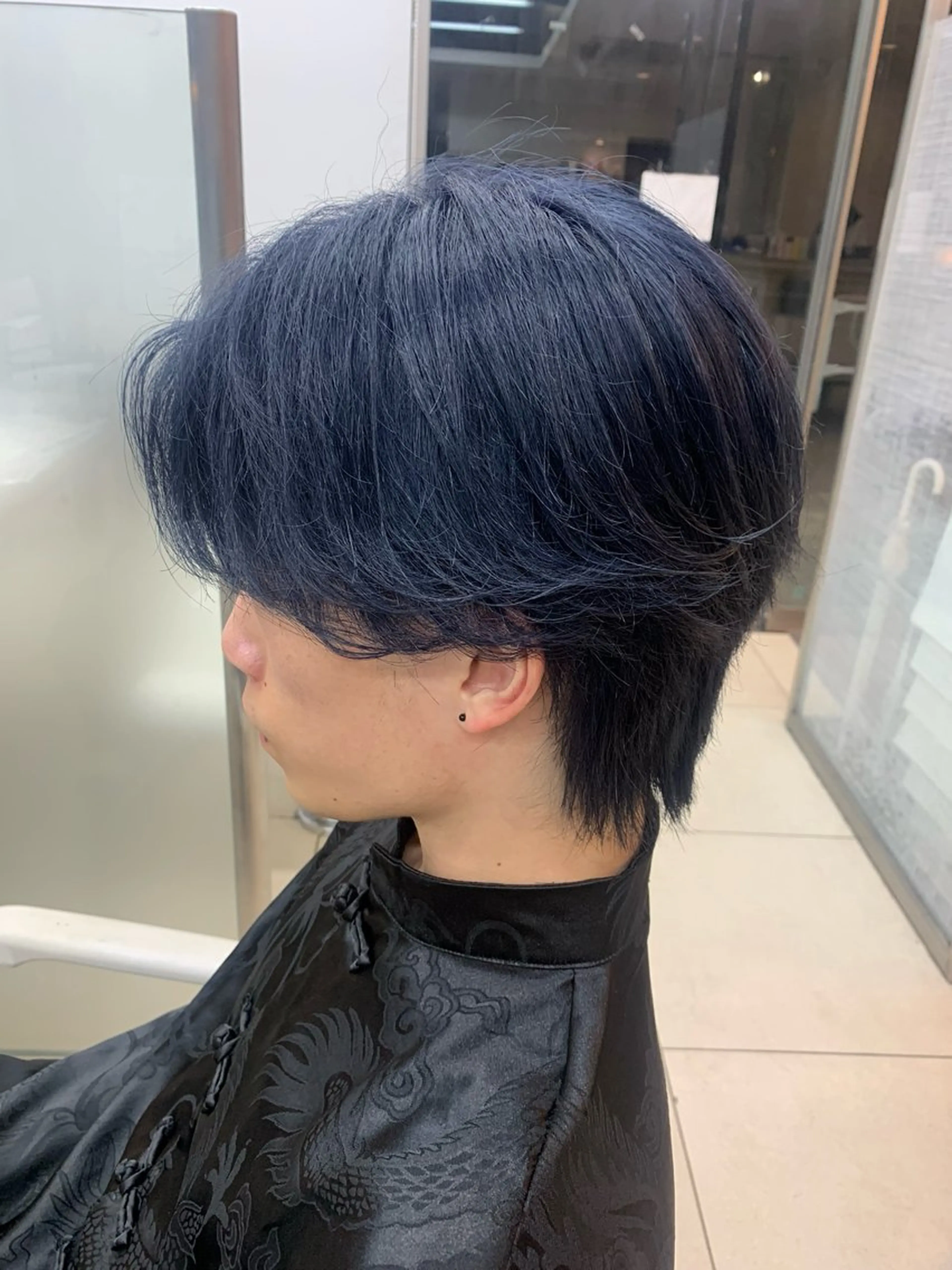 メンズ センターパート フェードカット メンズ韓国風 マッシュ メンズウルフカット ✂︎レディース のメンズカット屋さんのヘアスタイル