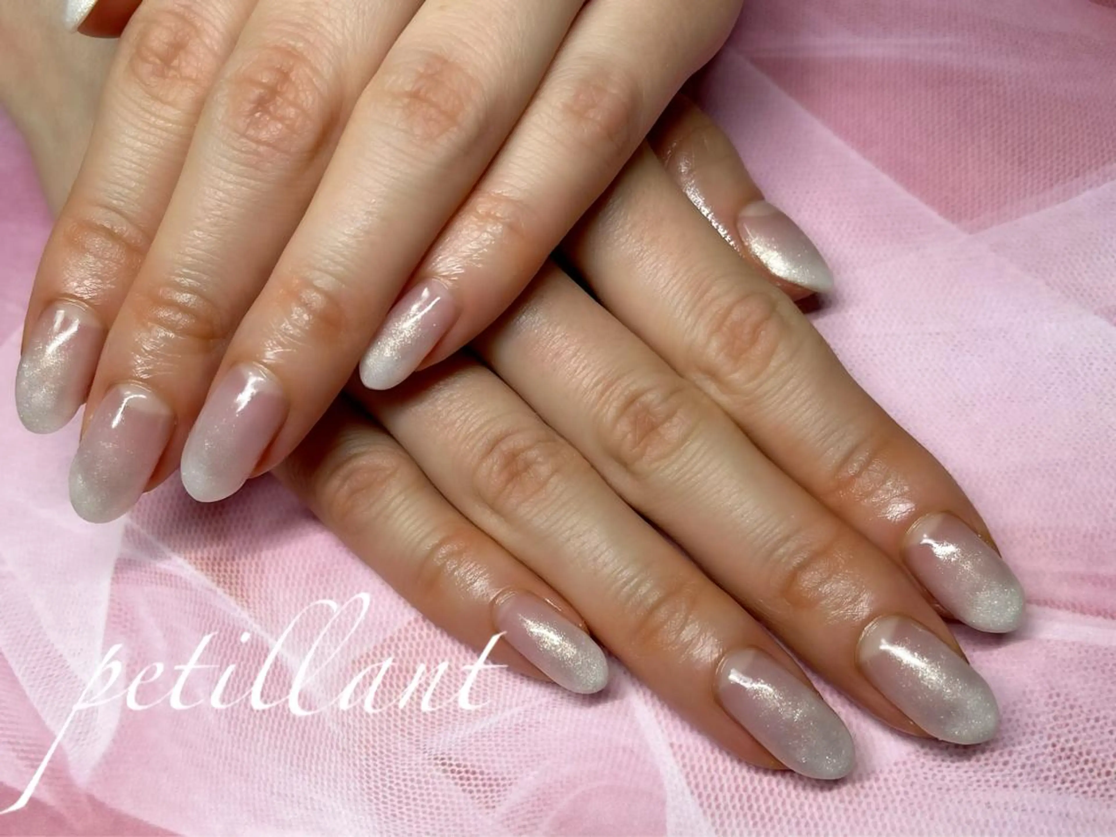 ネイル グラデーション シンプルネイル ホワイト nail salon petillantのネイルデザイン