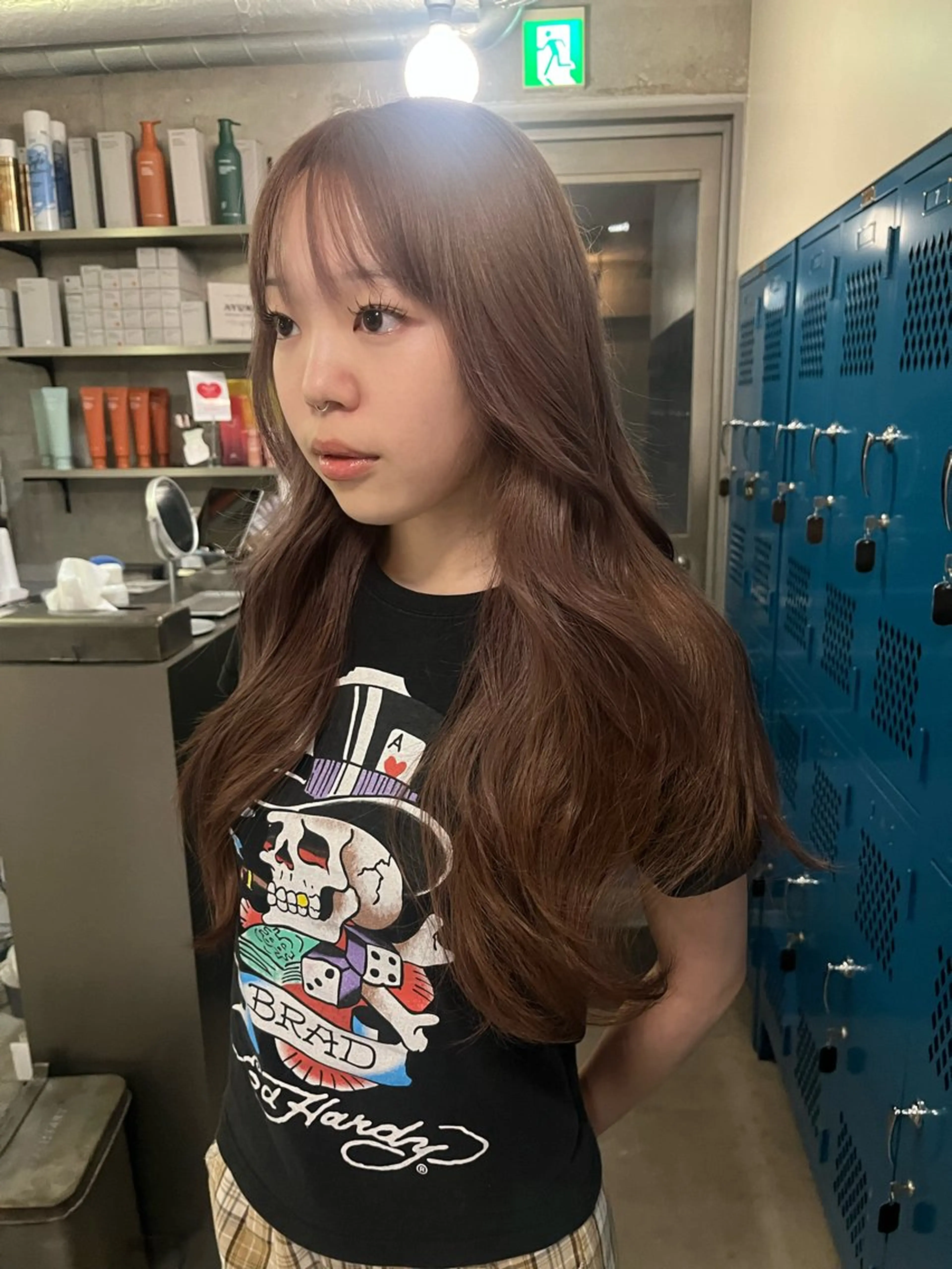 ロング カラー ブリーチ ブラウンカラー ピンクカラー 韓国ボブ/ハッシュ カットKIRAのヘアスタイル