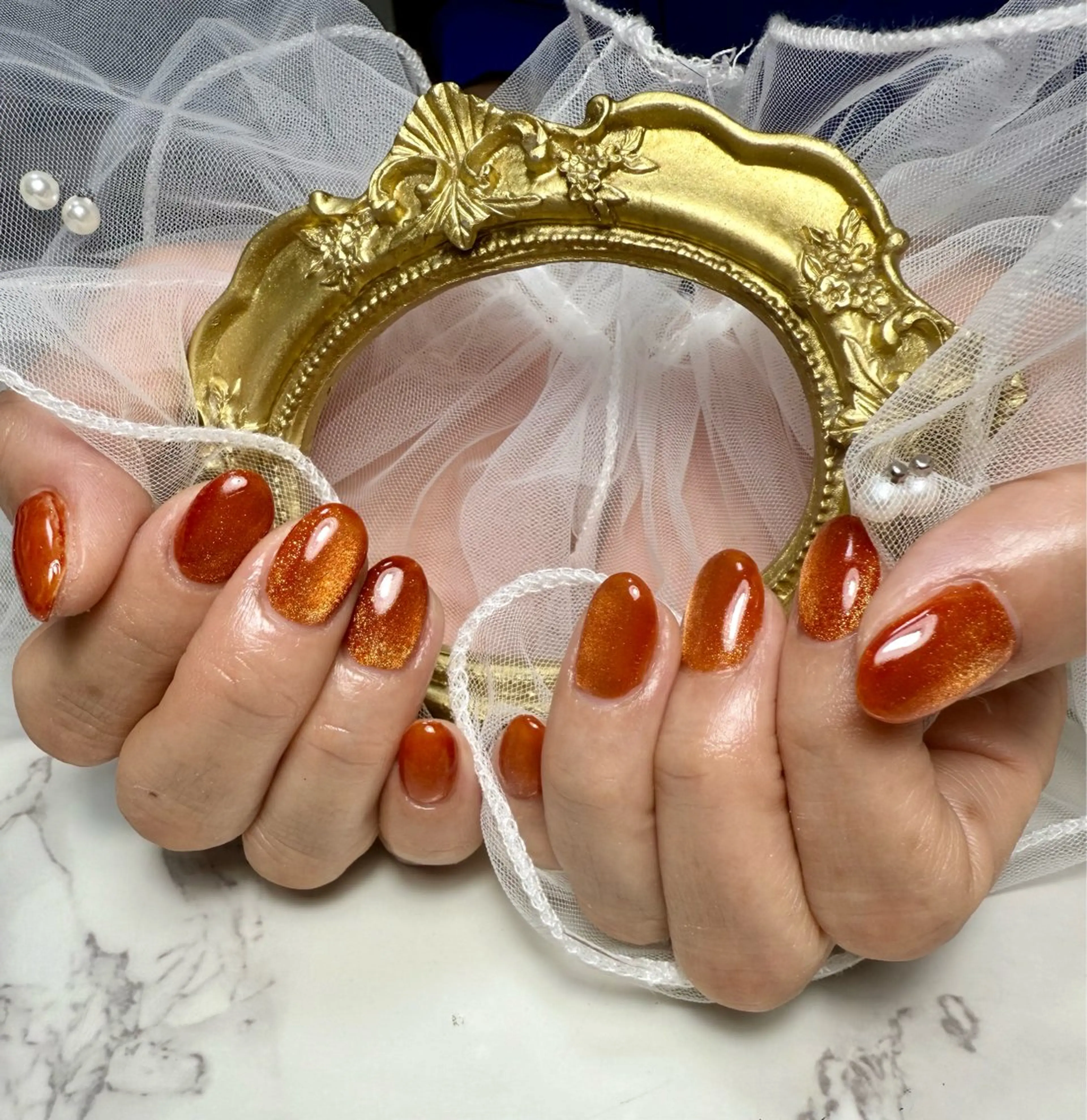 ネイル アートネイル フレンチネイル ガラスフレンチ 氷ネイル・うるうるネイル キラキラネイル M.N_ nailのネイルデザイン