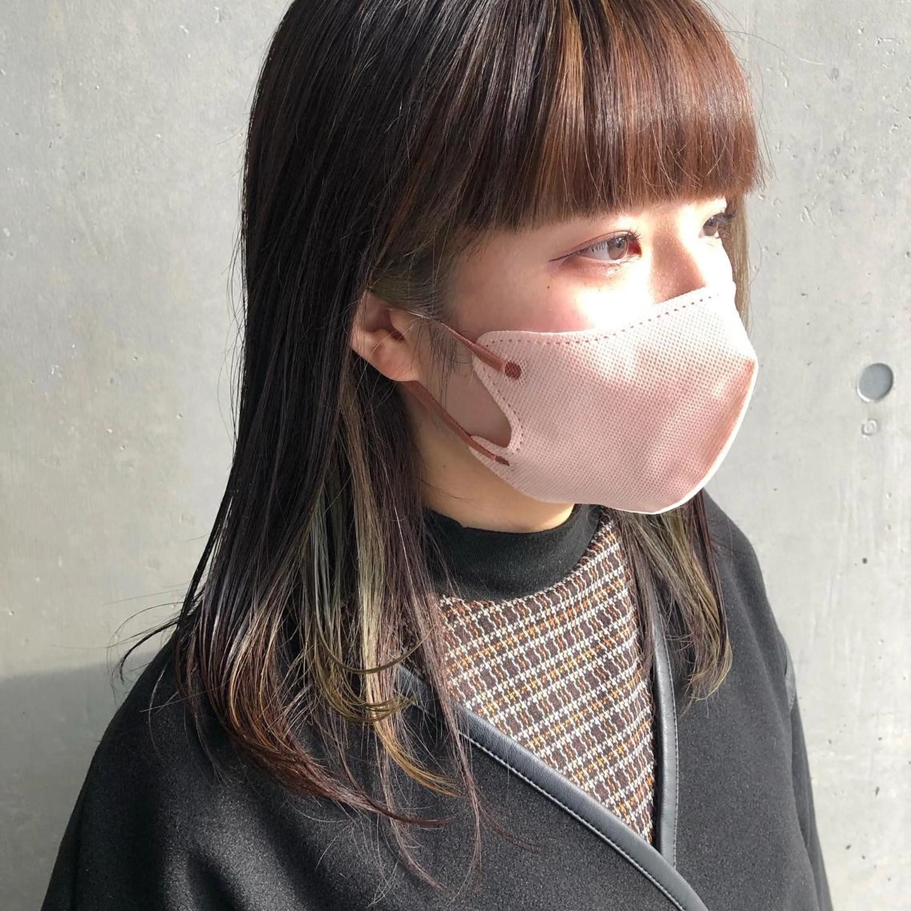 ミディアム ミストバング トリートメント カット ヘアカラー Glanz hair 坂牛匠のヘアスタイル