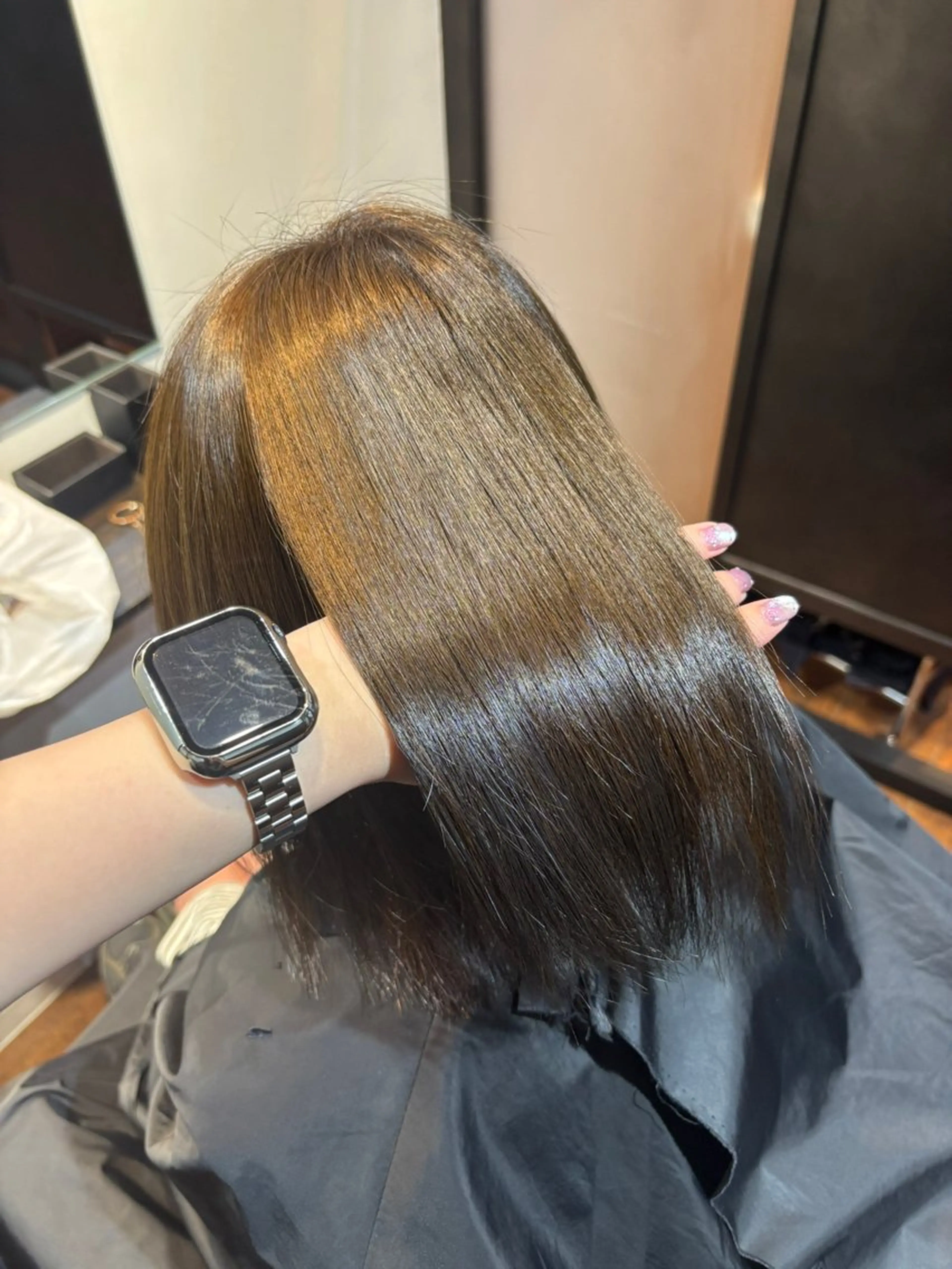 ミディアム カット ヘアカラー トリートメント mayuki /暖色/艶カラーのヘアスタイル