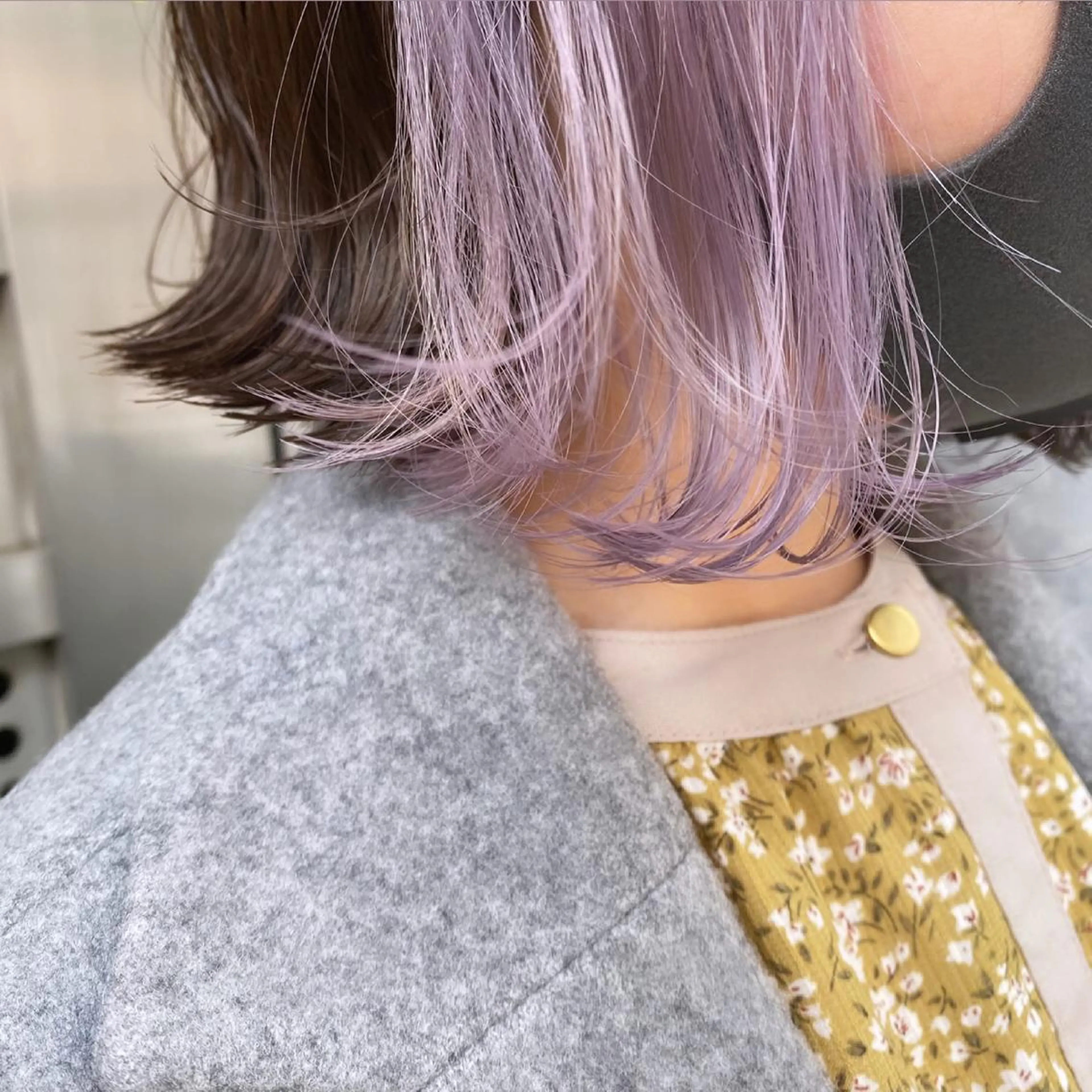 ミディアム カラー カット ヘアカラー トリートメント 癖毛救済✂️ボブ /髪質改善ストレートのヘアスタイル