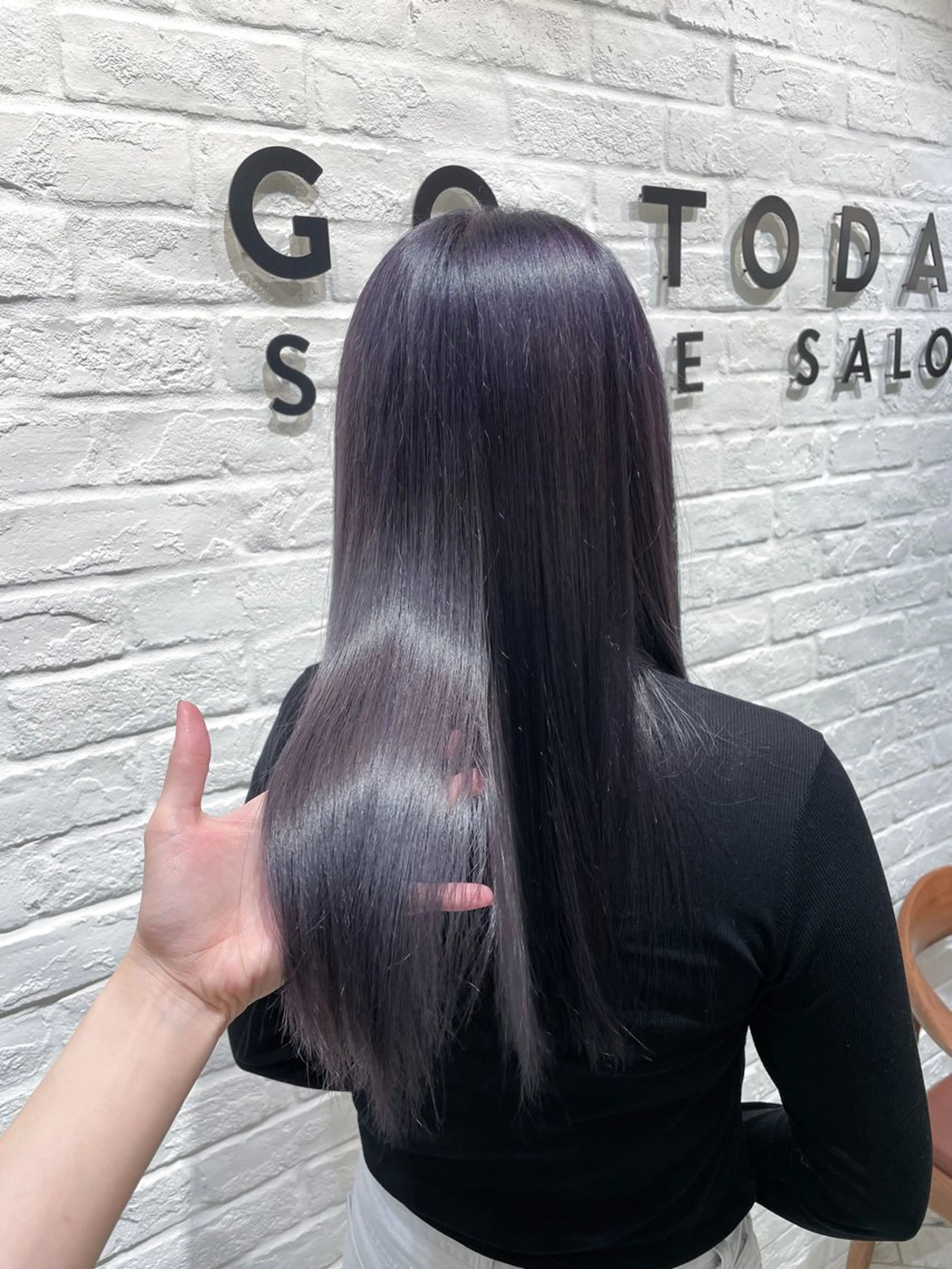 ロング カラー ブリーチ ラベンダーカラー トリートメント ヘアカラー miyu 美髪縮毛矯正𓂃꙳⋆のヘアスタイル