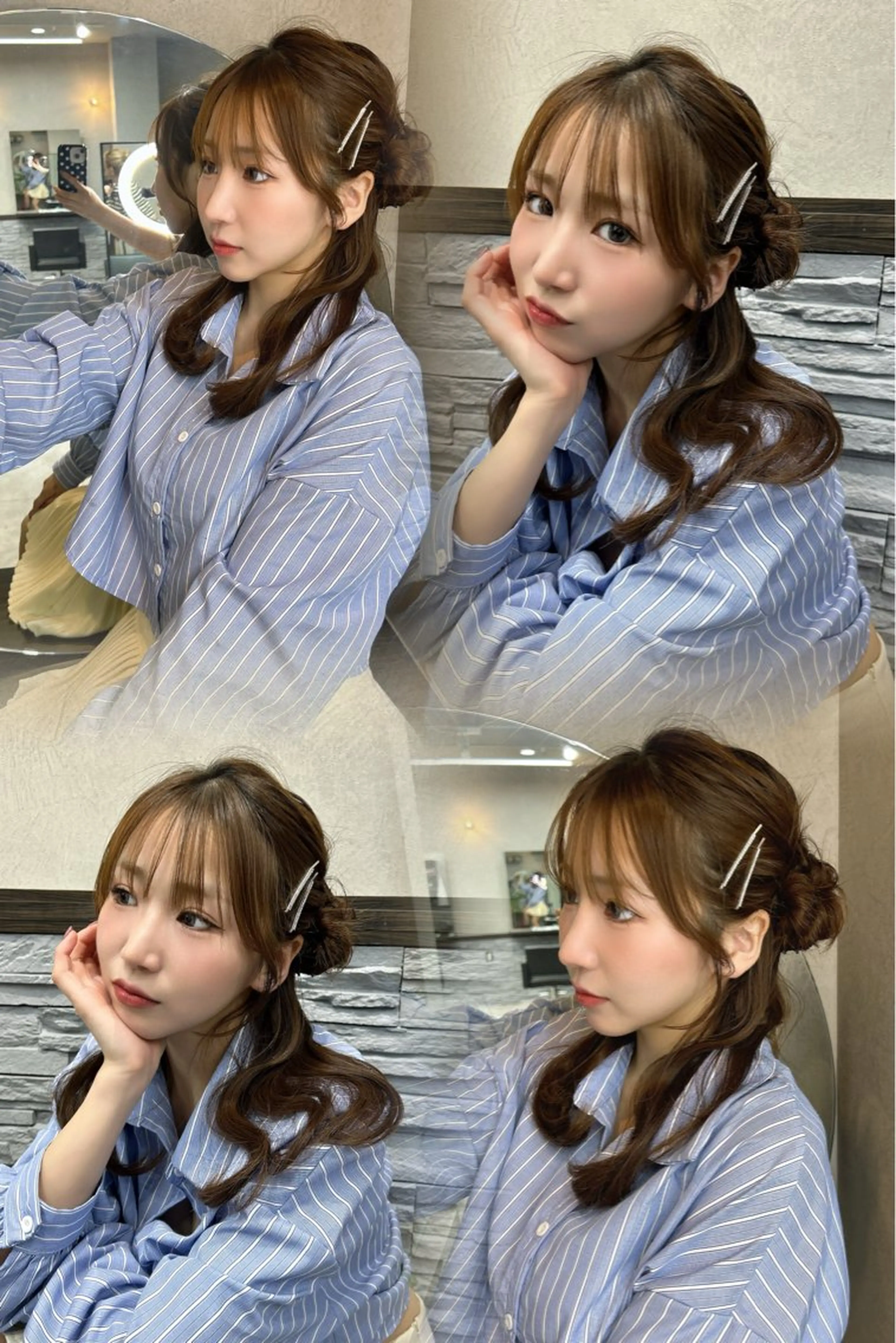 ロング ヘアアレンジ moe🎀 透明感カラーのヘアスタイル