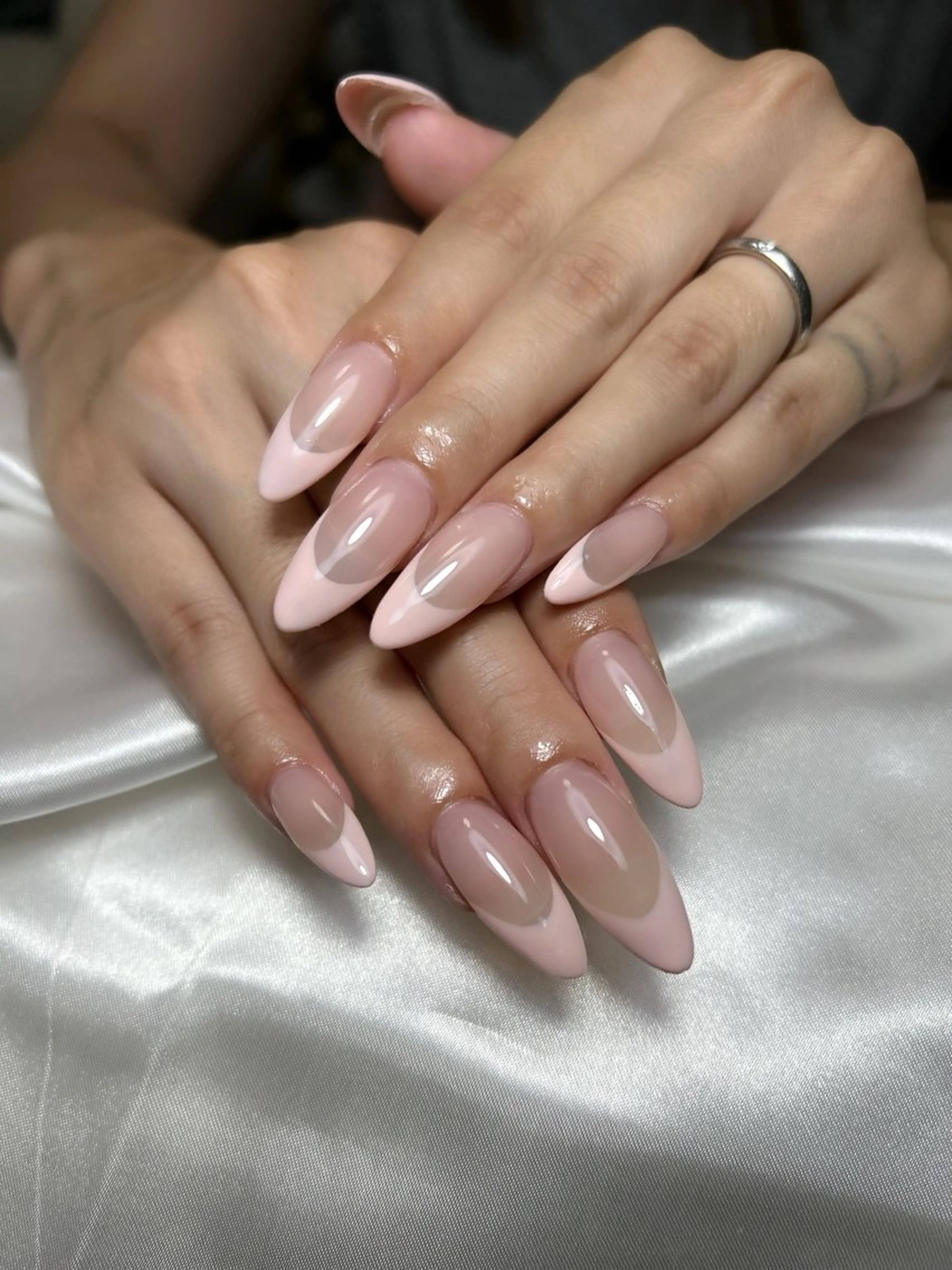 ネイル アートネイル オーロラネイル チークネイル 長さ出し フットネイル Chan nailsのネイルデザイン