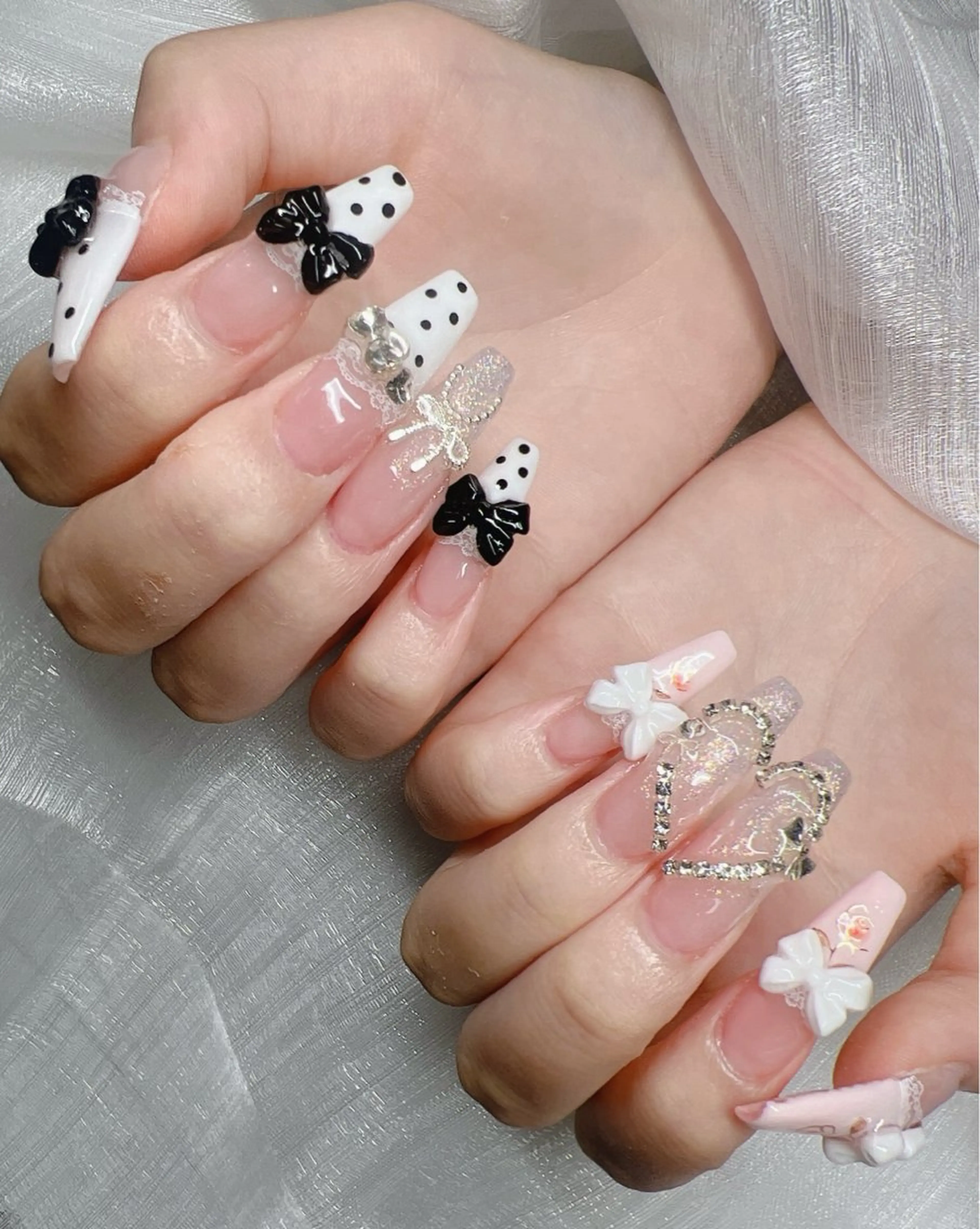 ネイル 長さ出し グラデーション キラキラネイル マグネットネイル ニュアンスネイル Lee Nails チップ長さだし専門店のネイルデザイン