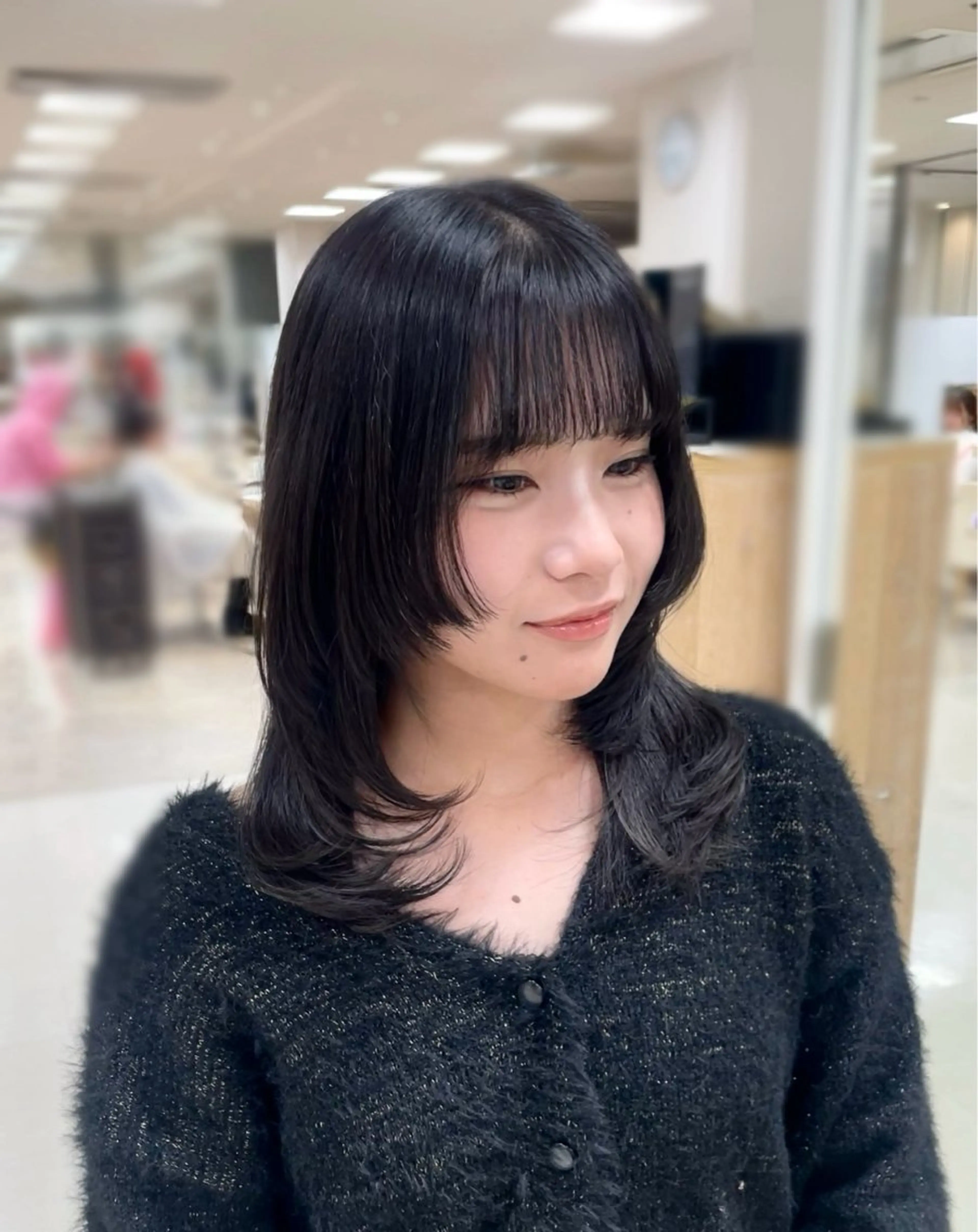 ロング シャドウパーマ／骨格 矯正カット　トモキのヘアスタイル