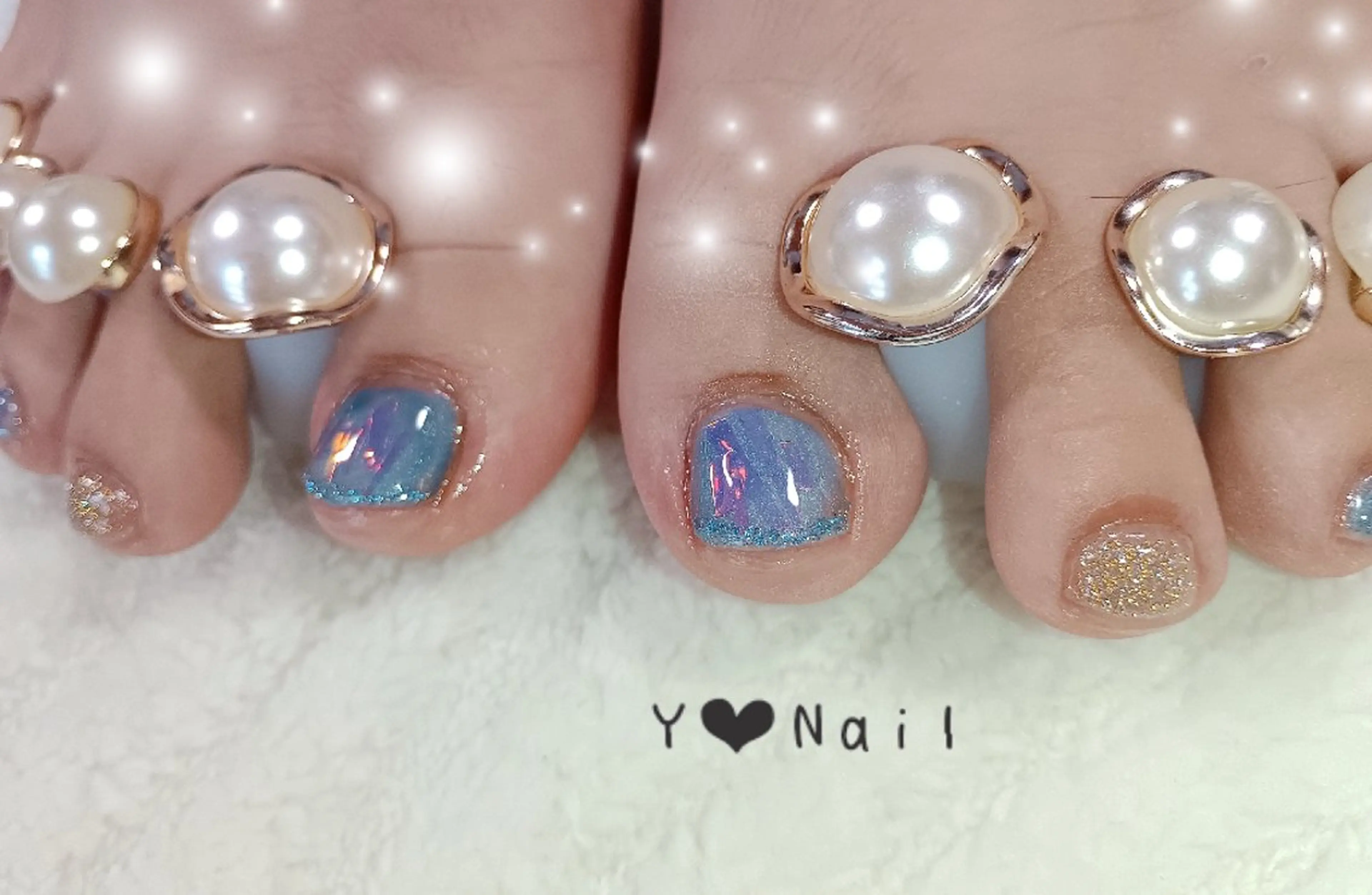 ネイル オーロラネイル 氷ネイル・うるうるネイル 中島 泰子のネイルデザイン