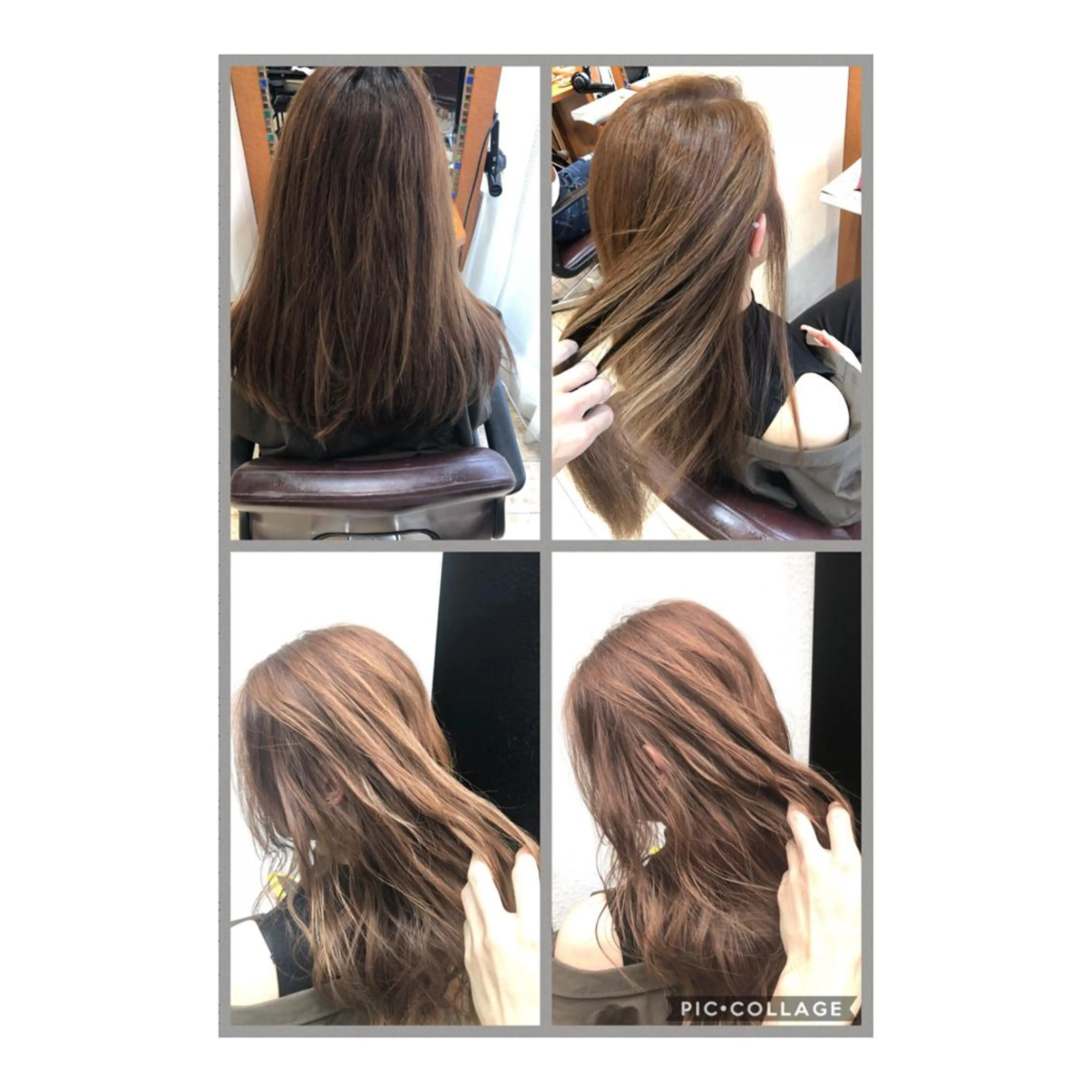 ロング カラー ベージュカラー ハイライトカラー ミルクティーベージュ ハイライト 100%髪質改善特化 TRUNSのヘアスタイル