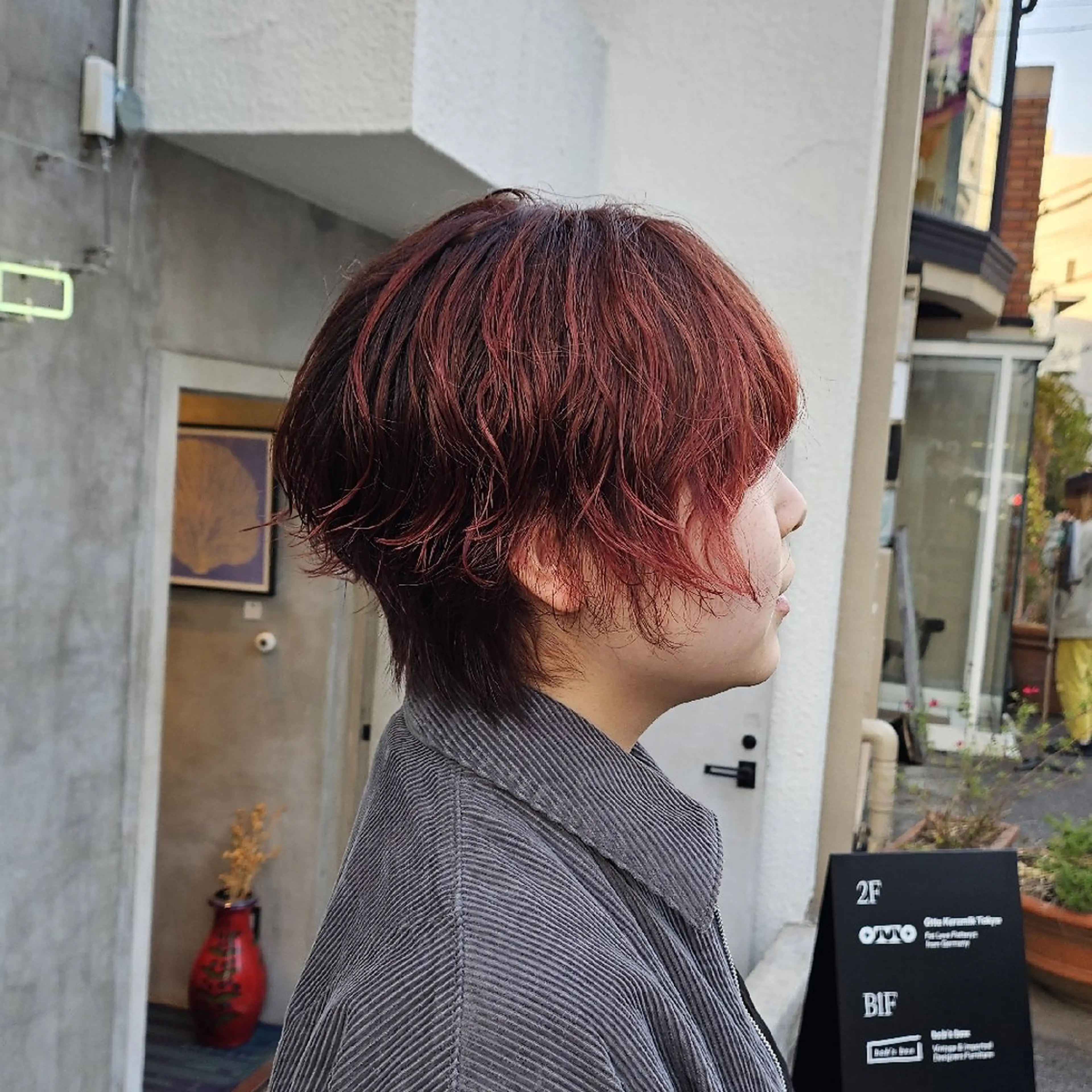 ショート カラー ピンクカラー レッドカラー ヘアカラー あべかりん/原宿 /マツパ/ハイトーンのヘアスタイル