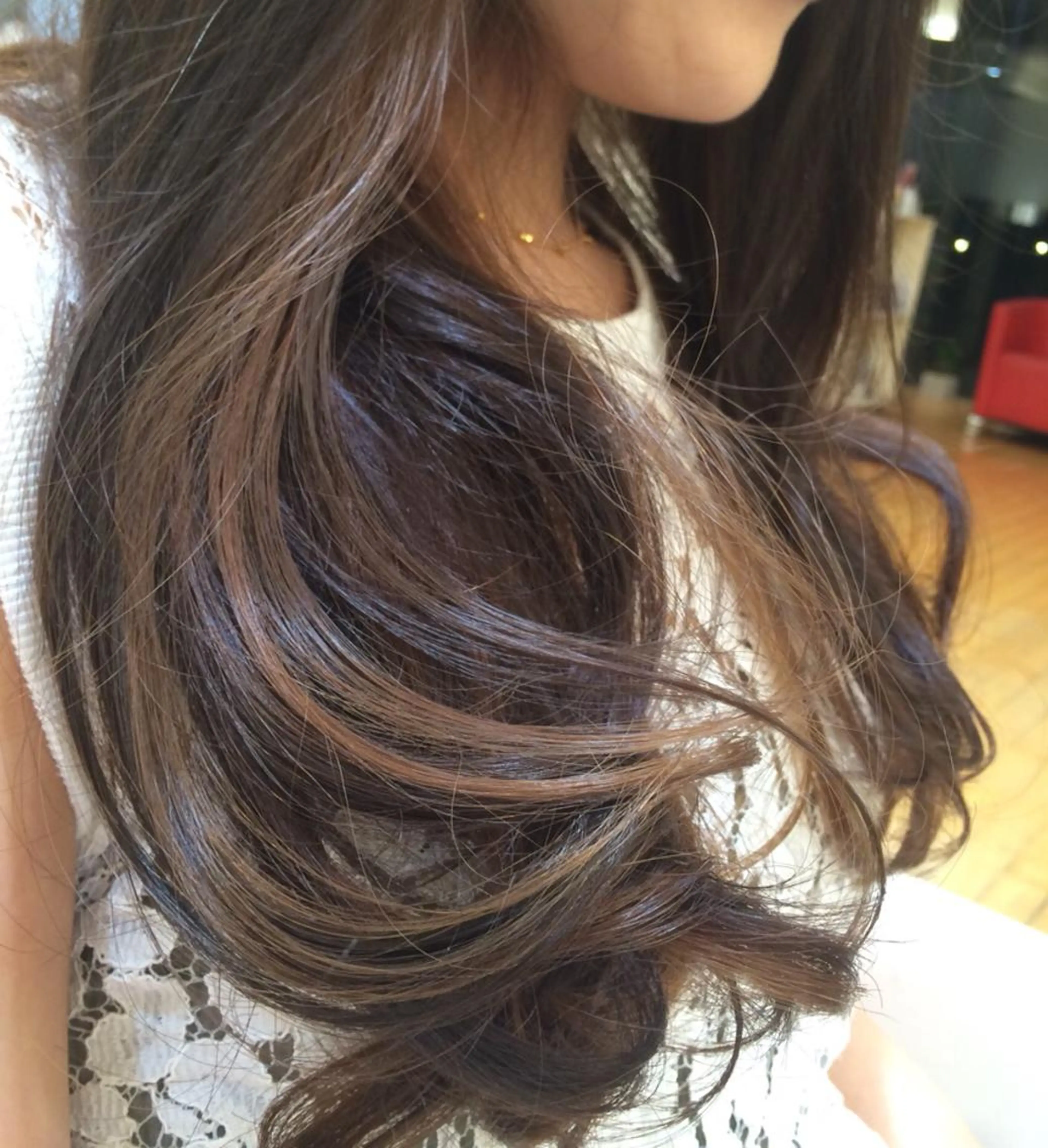 セミロング ロング カラー アッシュ ベージュカラー ブルーカラー ブルーアッシュ インナーカラー タジマ ヤスヒサのヘアスタイル