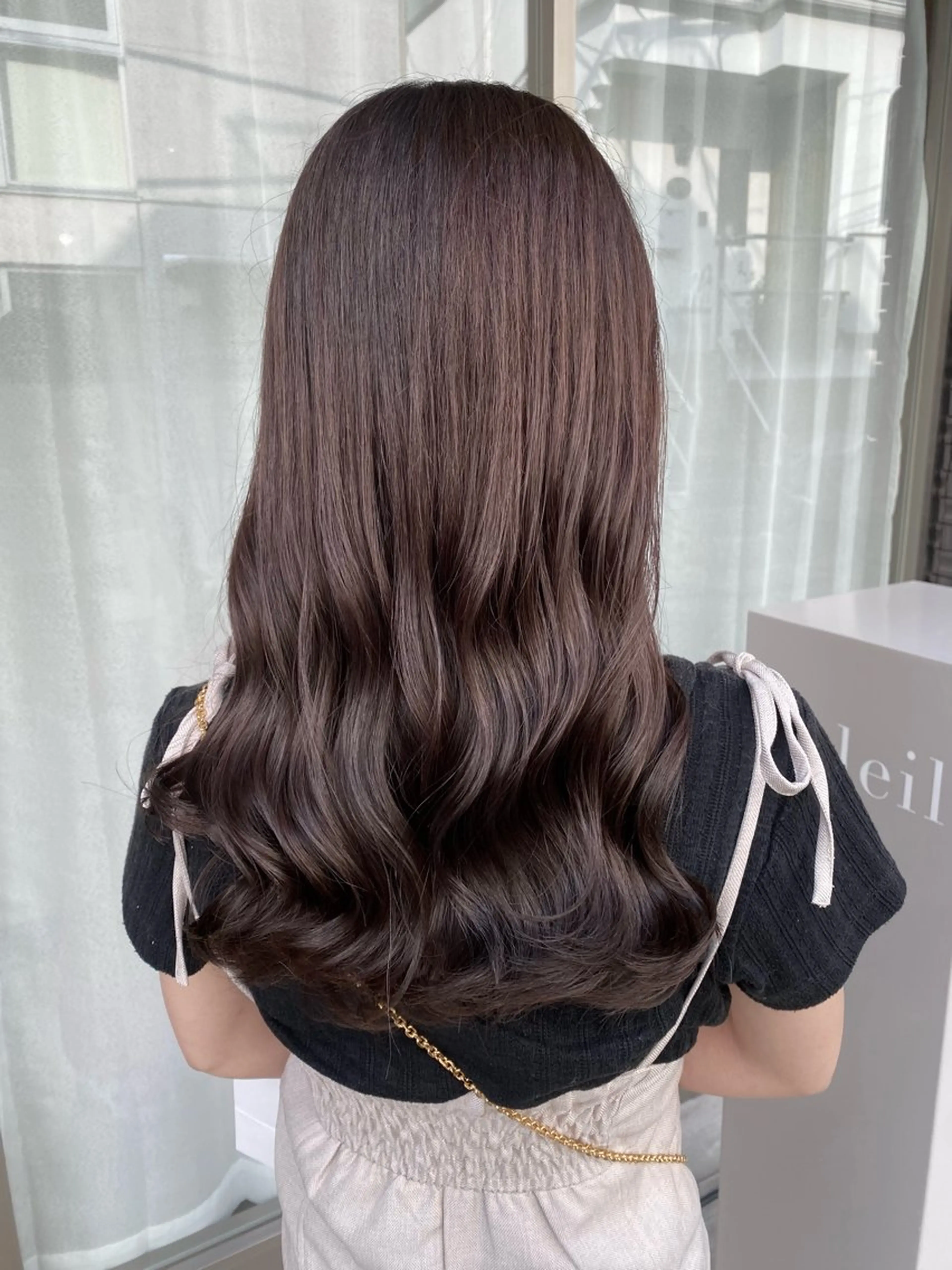 セミロング カラー ココアグレージュ グレージュ カット ヘアカラー トリートメント グレージュ/レイヤー /韓国ヘア/RISAのヘアスタイル