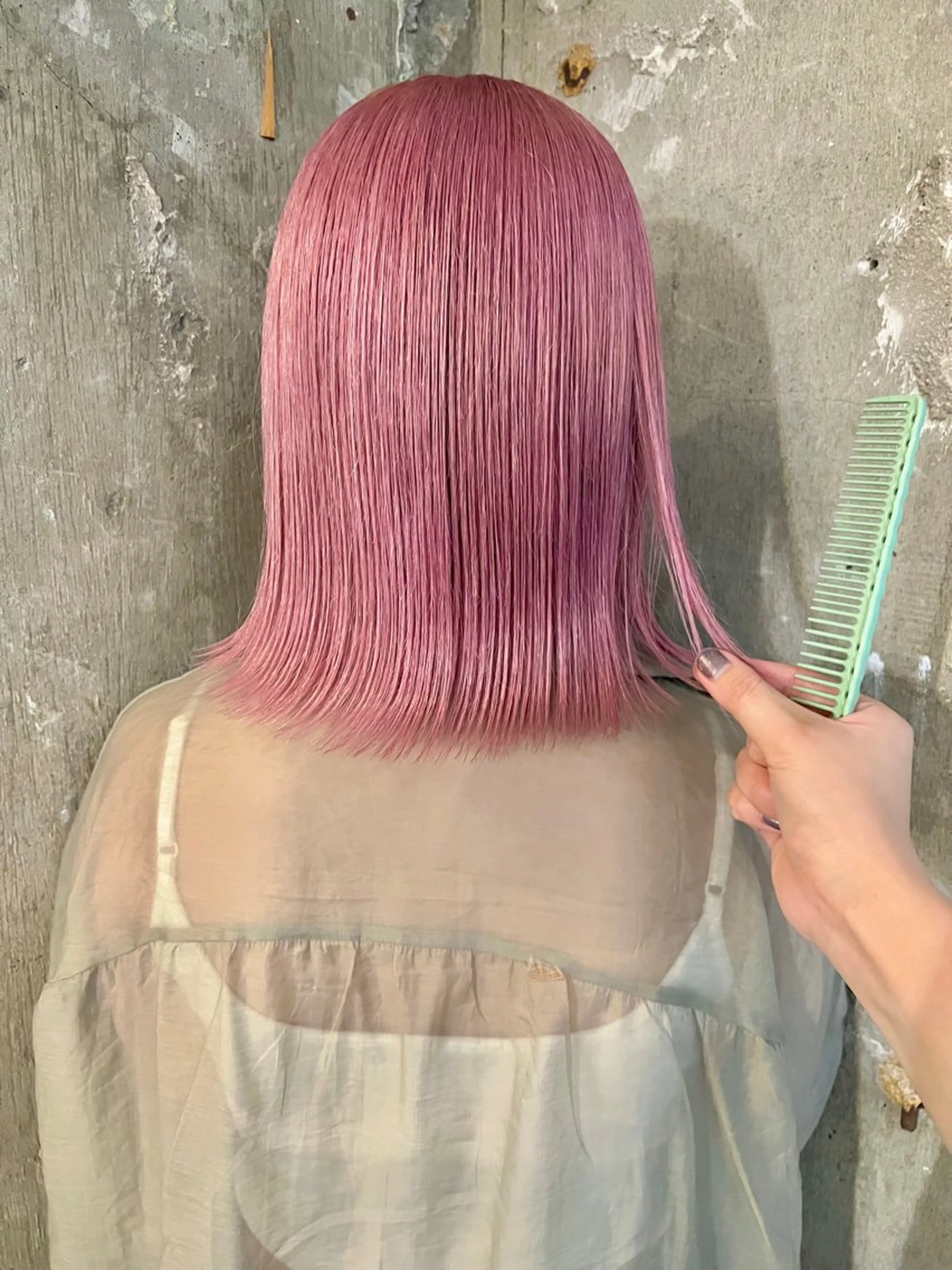 ミディアム カラー ピンクカラー ヘアカラー トリートメント 暖色カラー/ブリーチ /かしむらゆうかのヘアスタイル