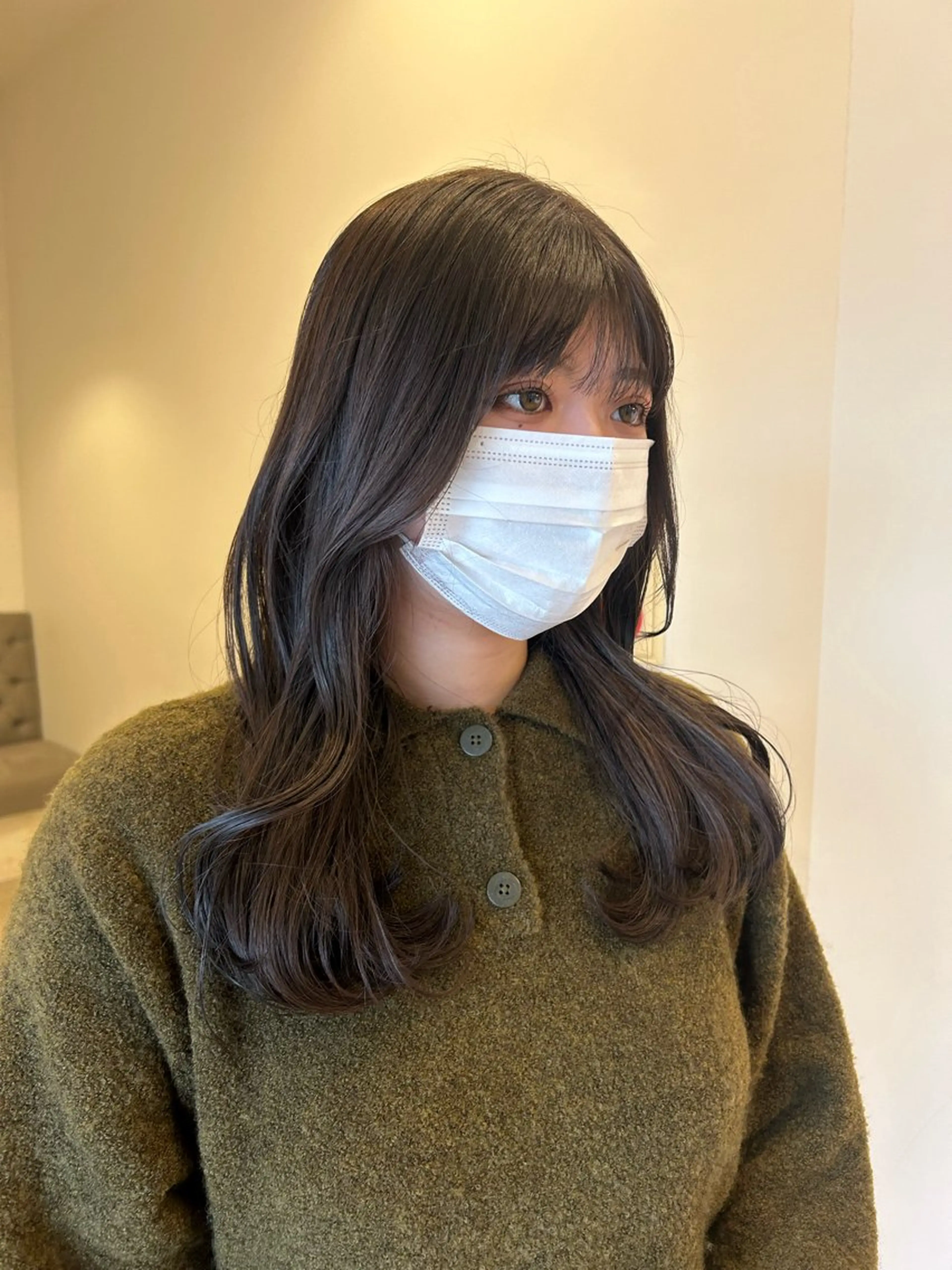 カラー ブラウンカラー くすみブラウン ヘアカラー トリートメント レイヤーカット/長岡 グレージュ/マユ🎀のヘアスタイル