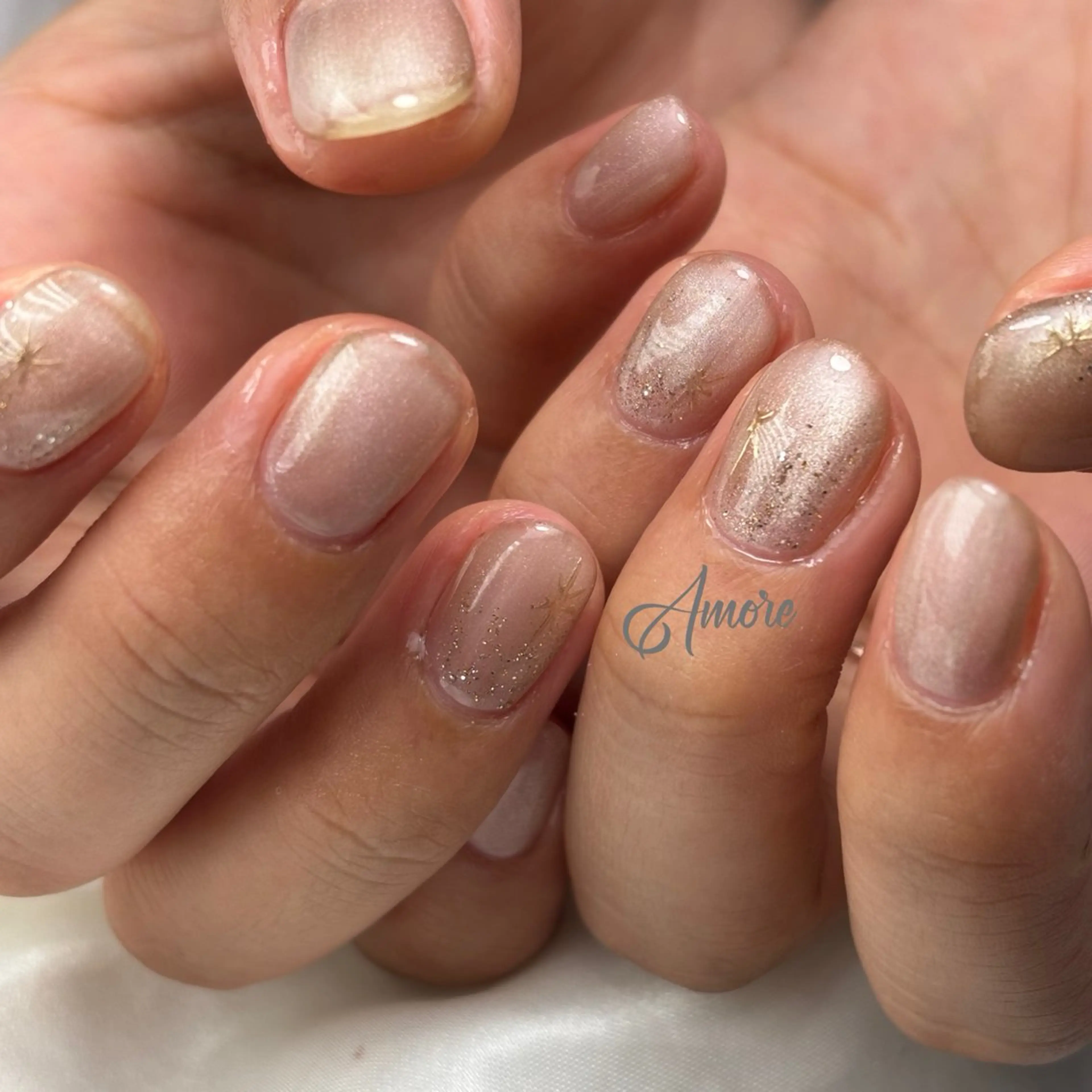 ネイル ジェルネイル キラキラネイル 韓国ネイル マグネットネイル パラジェル You kyehwaのネイルデザイン