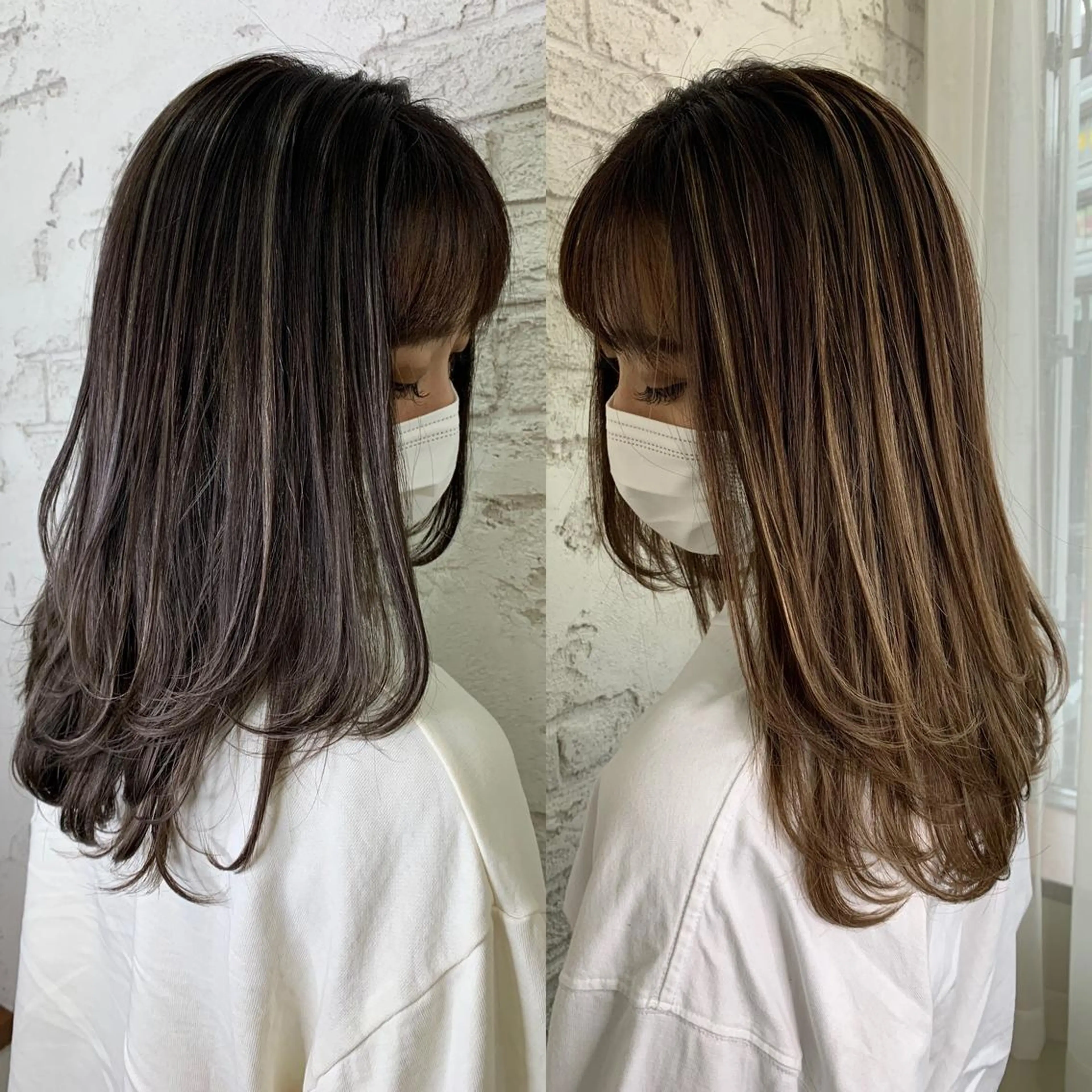 セミロング ハイライト ヘアカラー 🇺🇸ハイライト特 化美容師🇺🇸漆沢のヘアスタイル