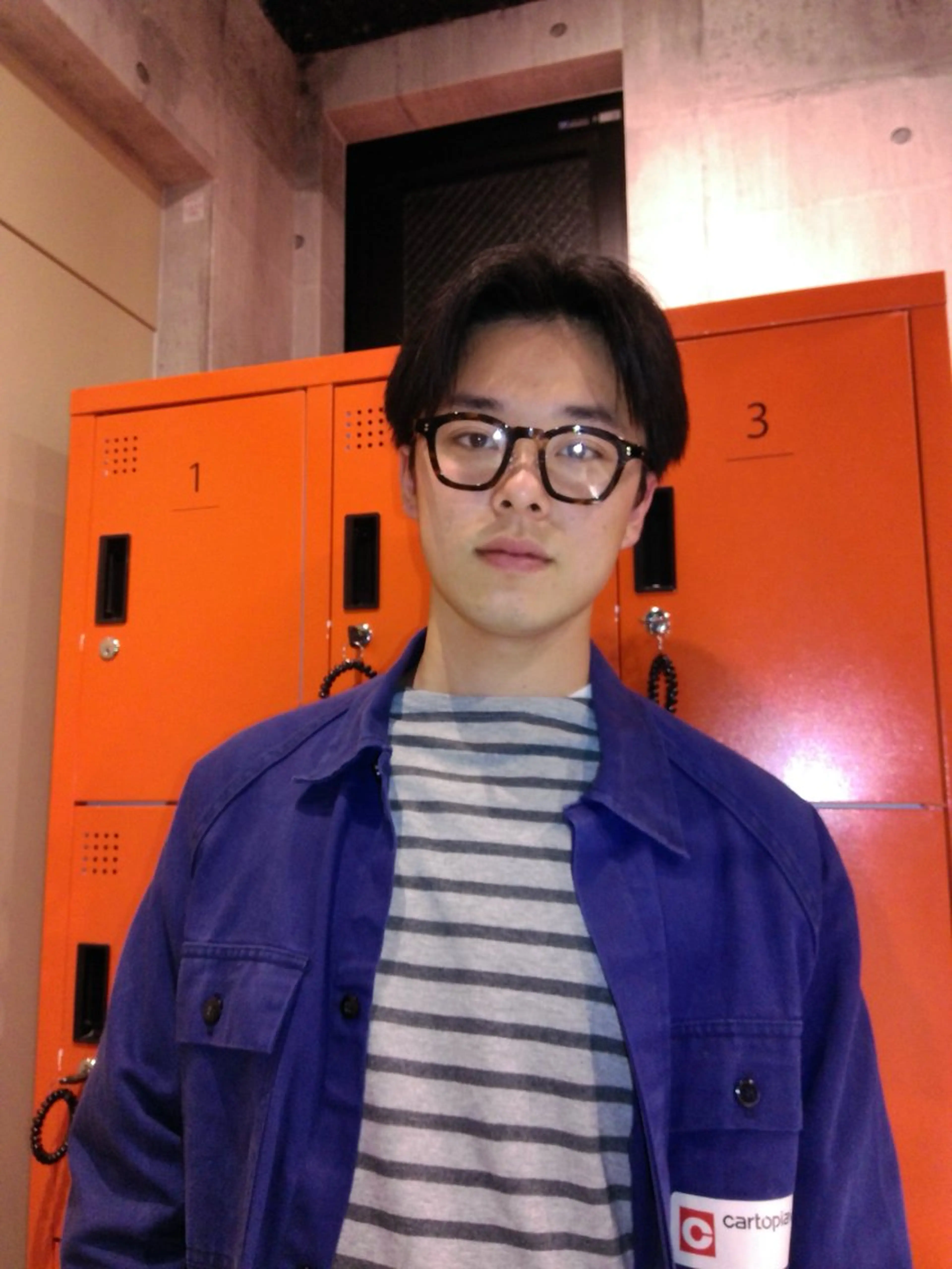 メンズ センターパート カット 窪田 力也のヘアスタイル