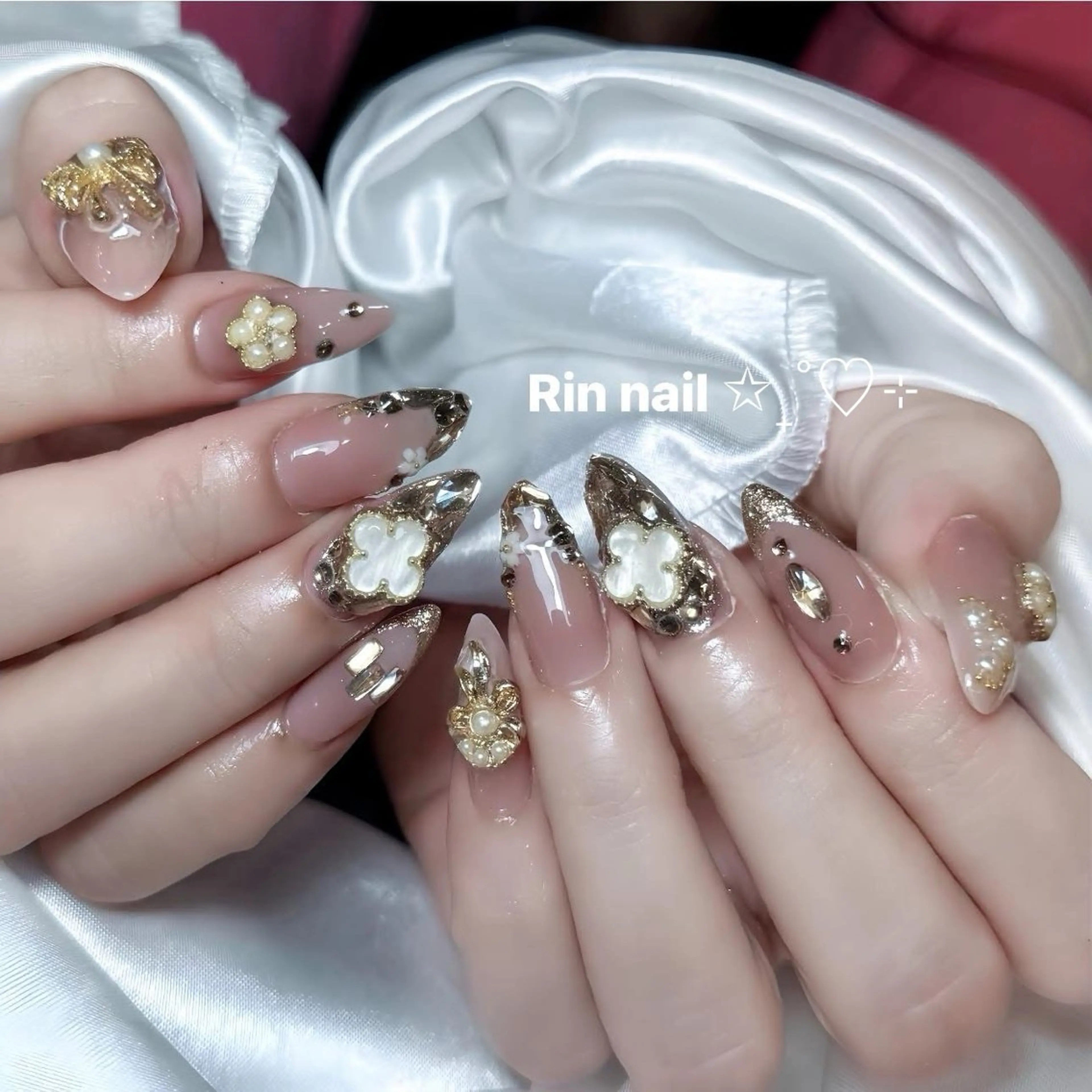 ネイル アートネイル ジェルネイル ロングネイル ニュアンスネイル スカルプネイル ハンドネイル Rin Nail 新大久保店のネイルデザイン