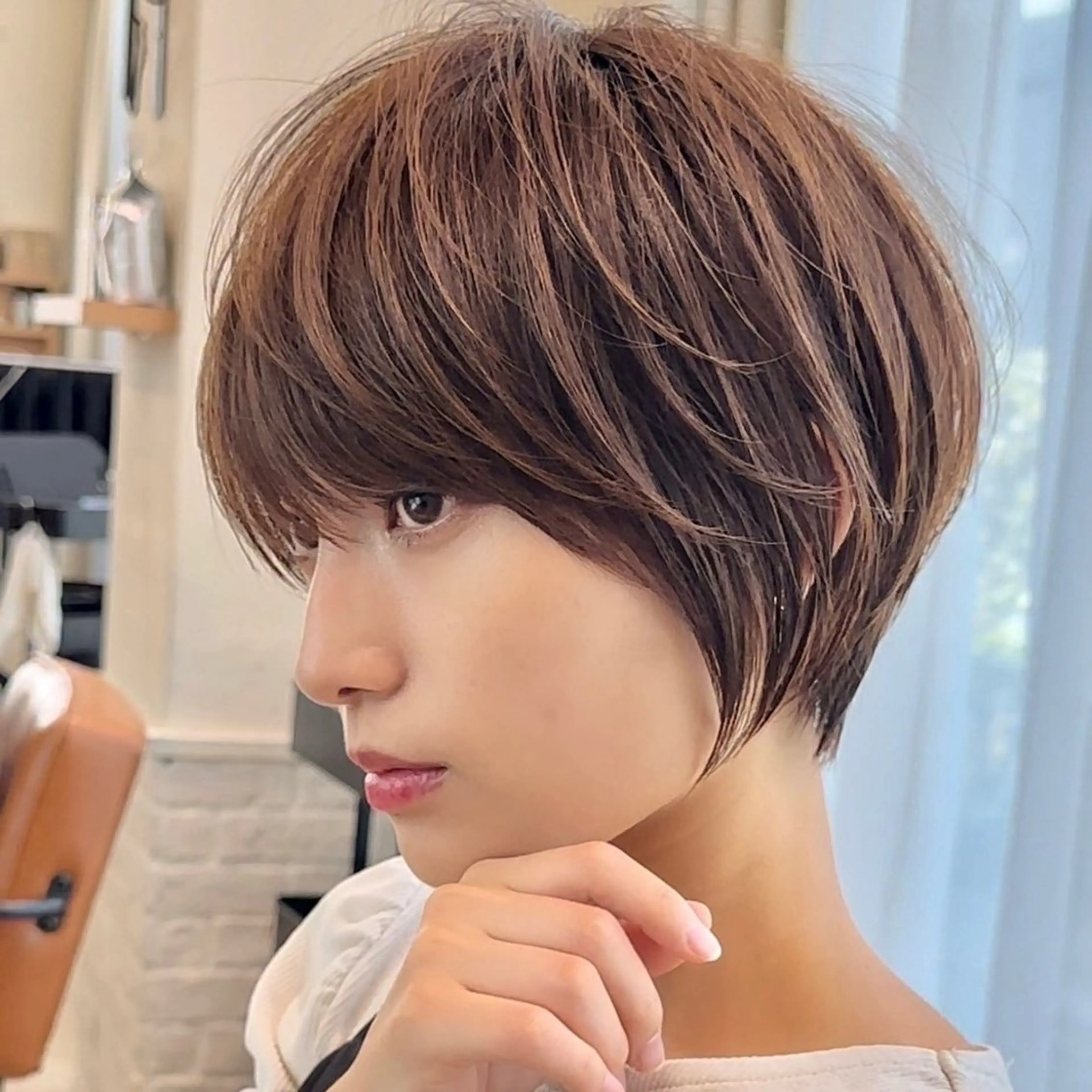 ショート fitするカット♡ 暖色/ふうか◠‿◠のヘアスタイル