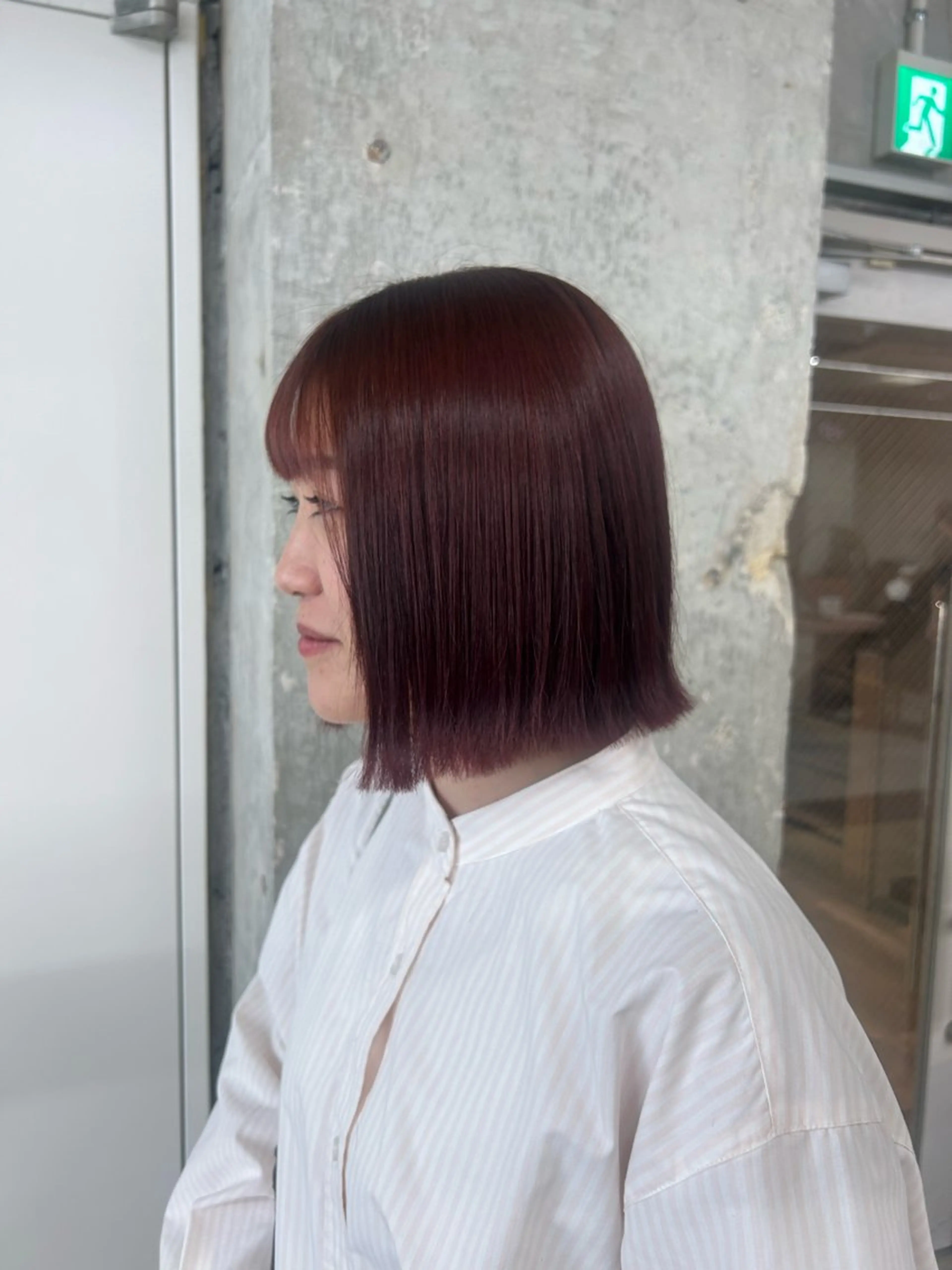 ミディアム カラー ブラウンカラー カシス ダブルカラー 伊藤ほのか/パーマ /酸性ストレートのヘアスタイル