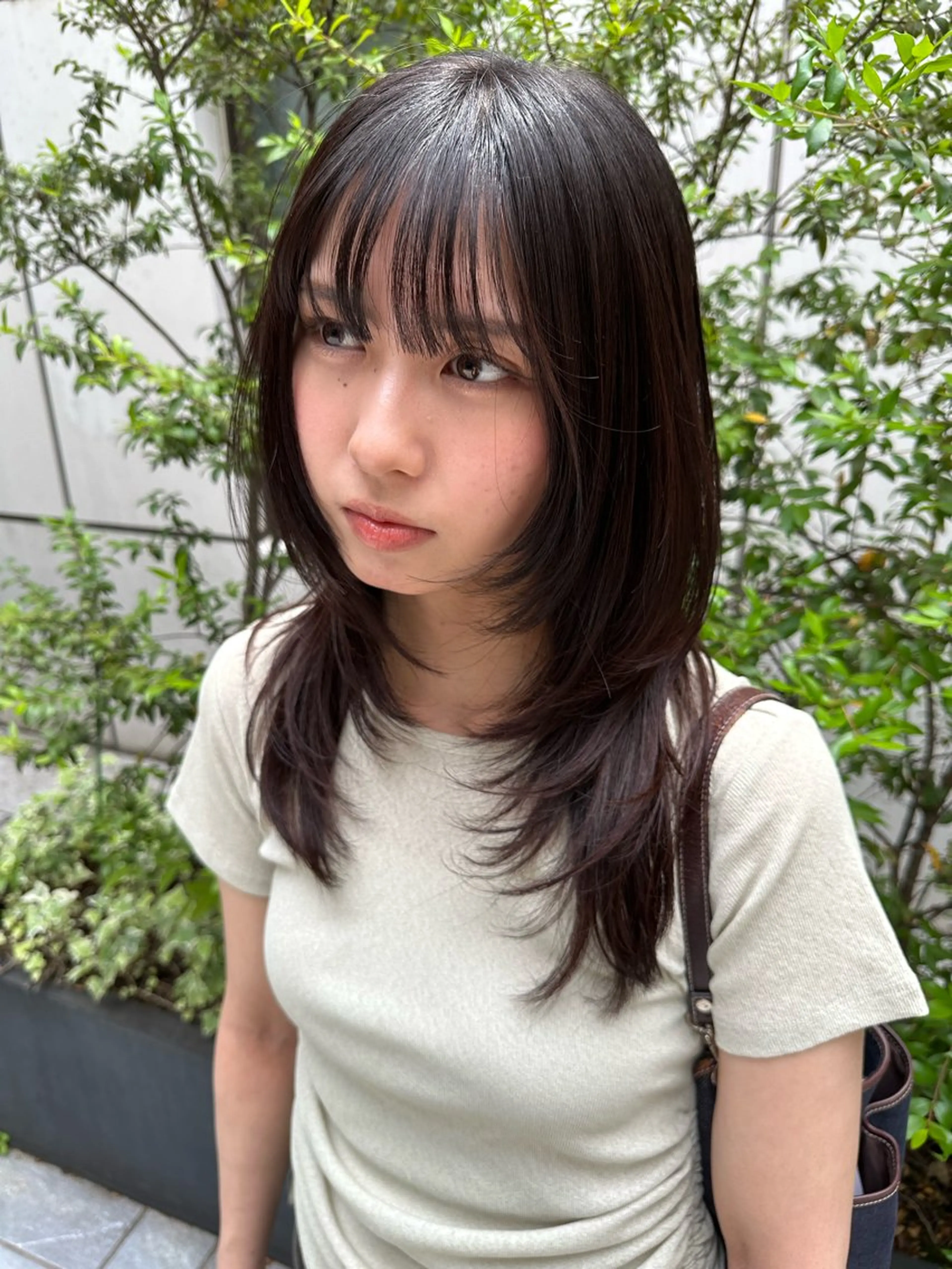 セミロング カラー セミロングパーマ アッシュ 黒髪 ブリーチ ブルーカラー カット ヘアカラー レイヤーカット/艶髪 ✨💭KIRARIのヘアスタイル