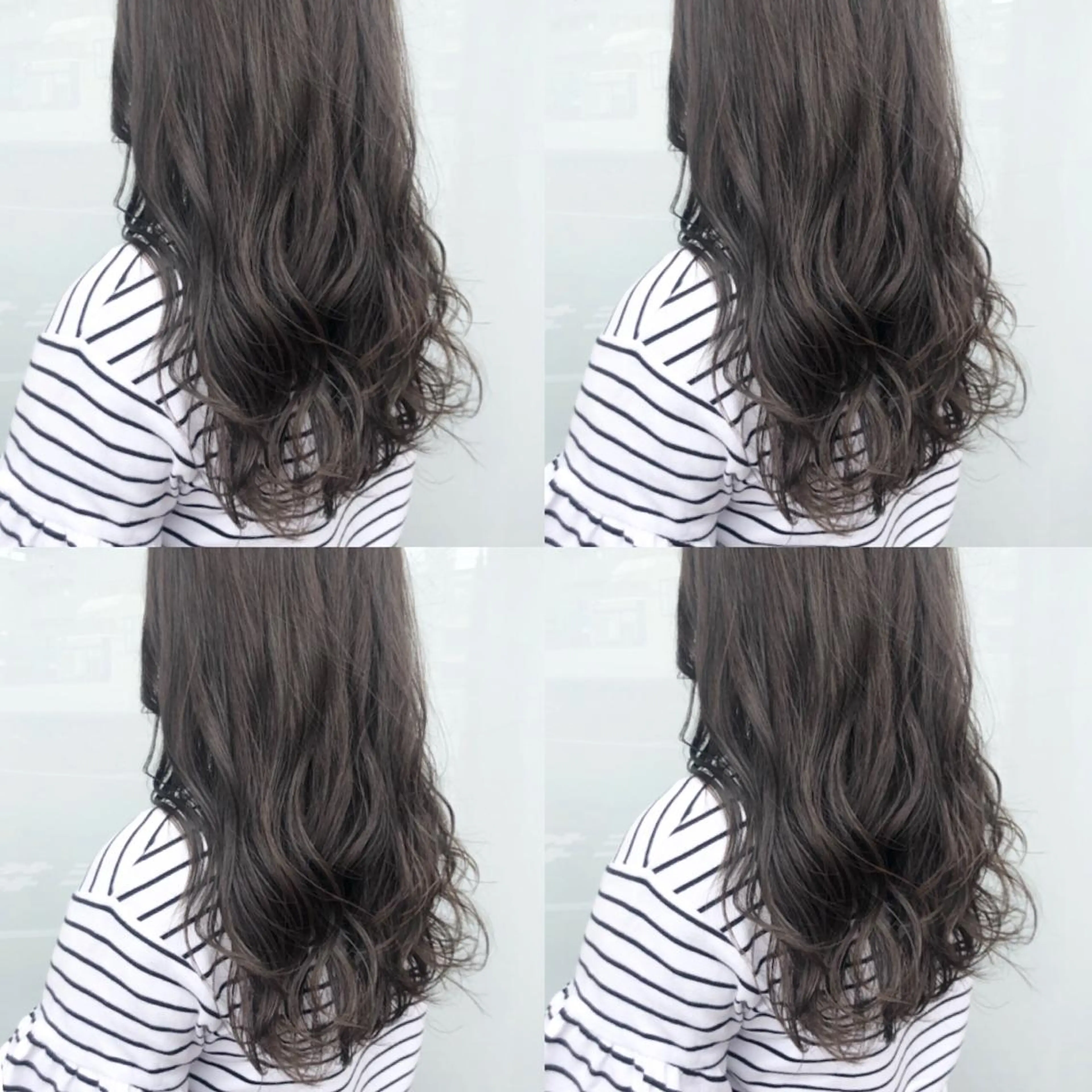 ロング カラー グレージュ ウルフカット ハッシュカット/七海のヘアスタイル