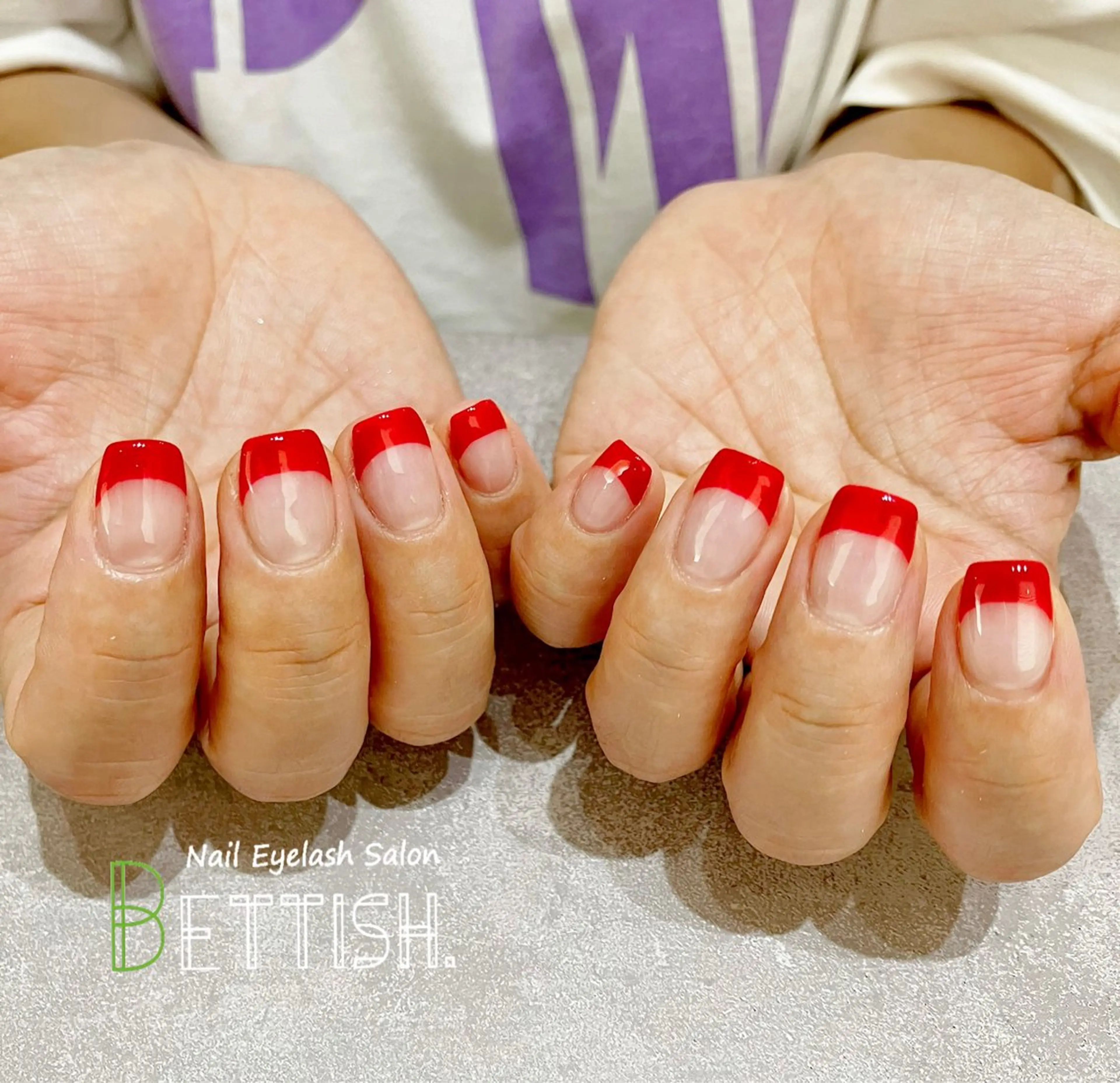ネイル フレンチネイル 赤色 BETTISH. KUMIKO☺︎︎のネイルデザイン