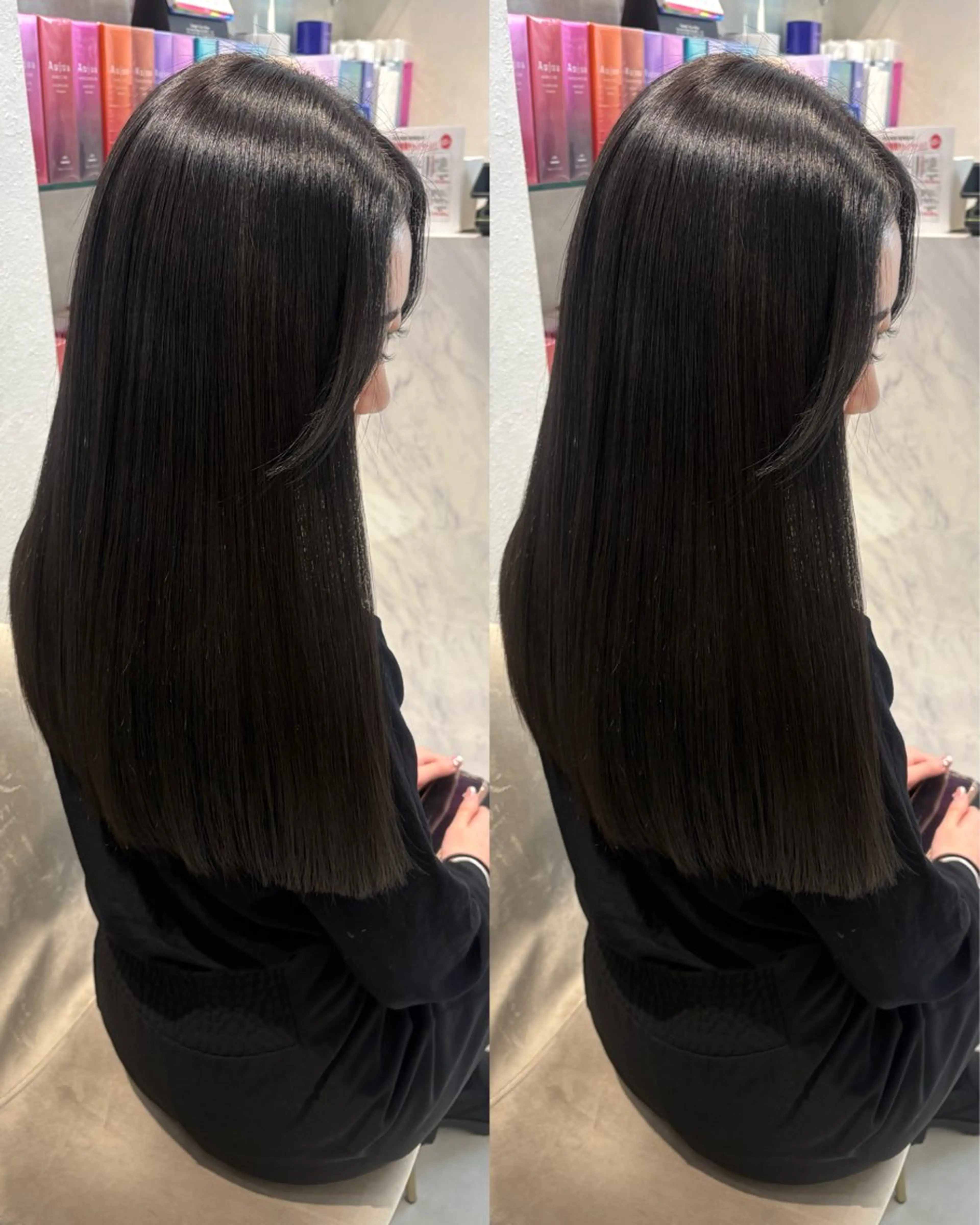 ロング カット ヘアカラー 縮毛矯正 トリートメント 今話題の艶髪矯正 美艶カラー/FUKAのヘアスタイル