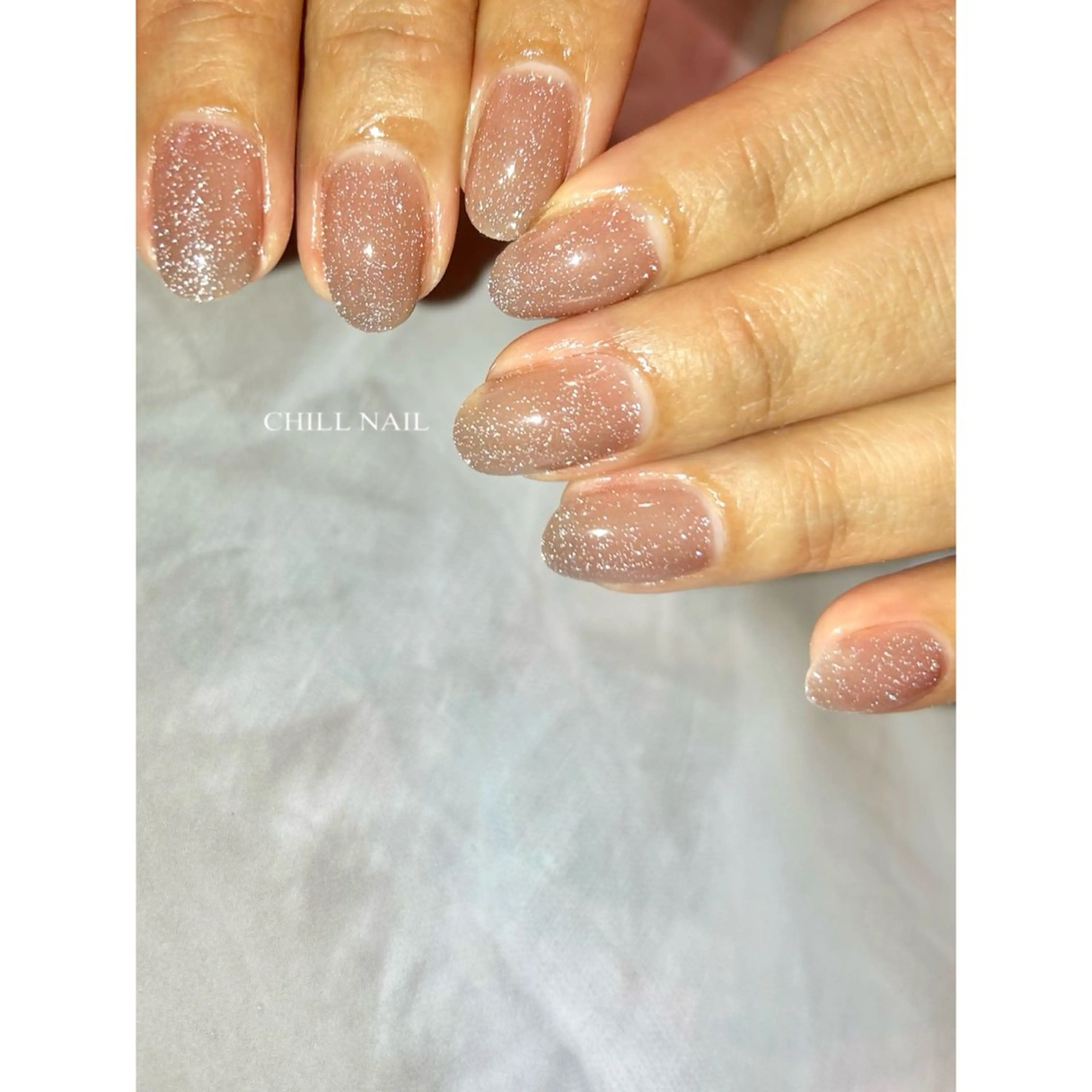 ネイル ブラウン フラッシュネイル ハンドネイル CHILL NAILのネイルデザイン