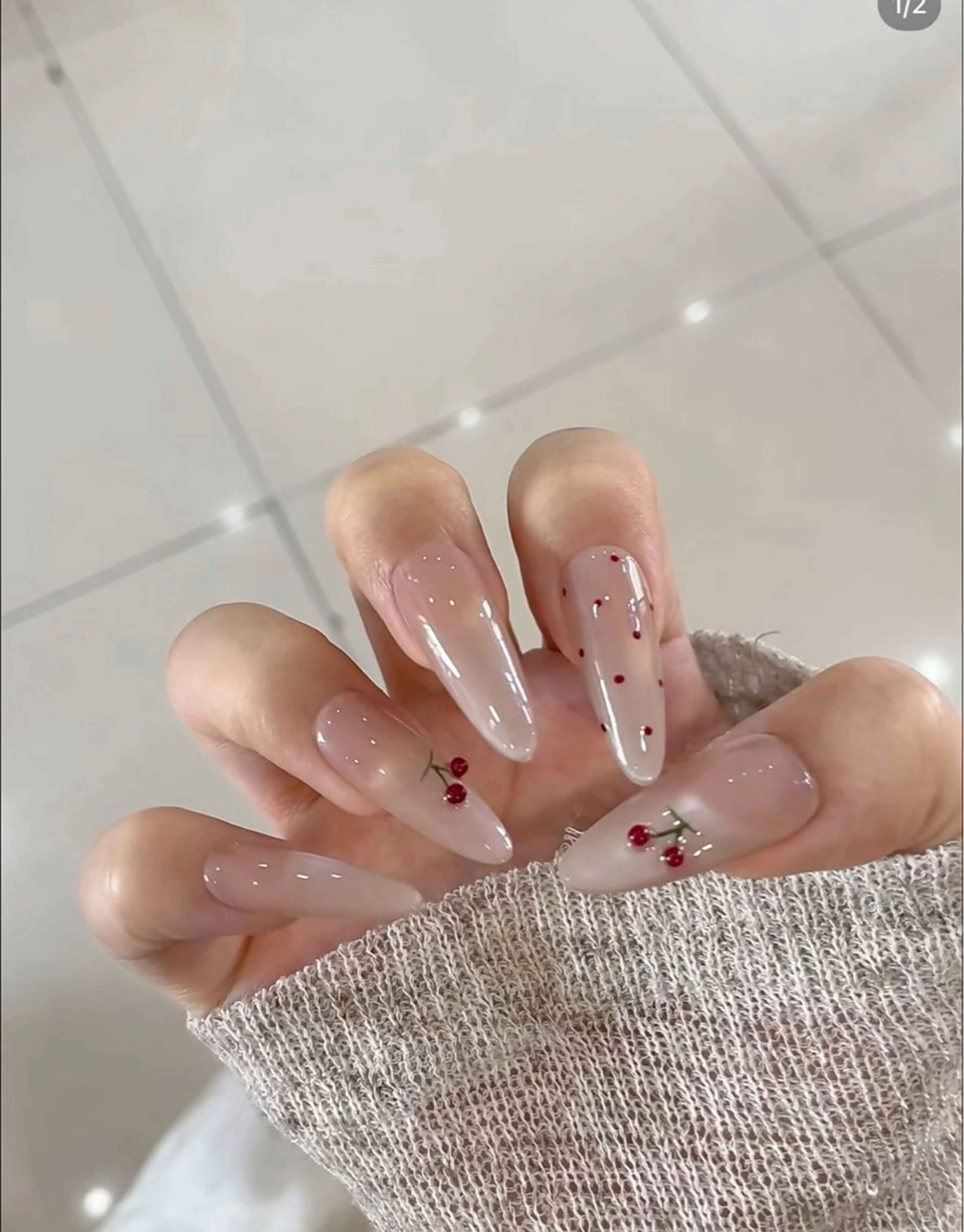 ネイル フレンチネイル キラキラネイル 韓国ネイル シンプルネイル ワンホンネイル ハンドネイル MEI Nailのネイルデザイン