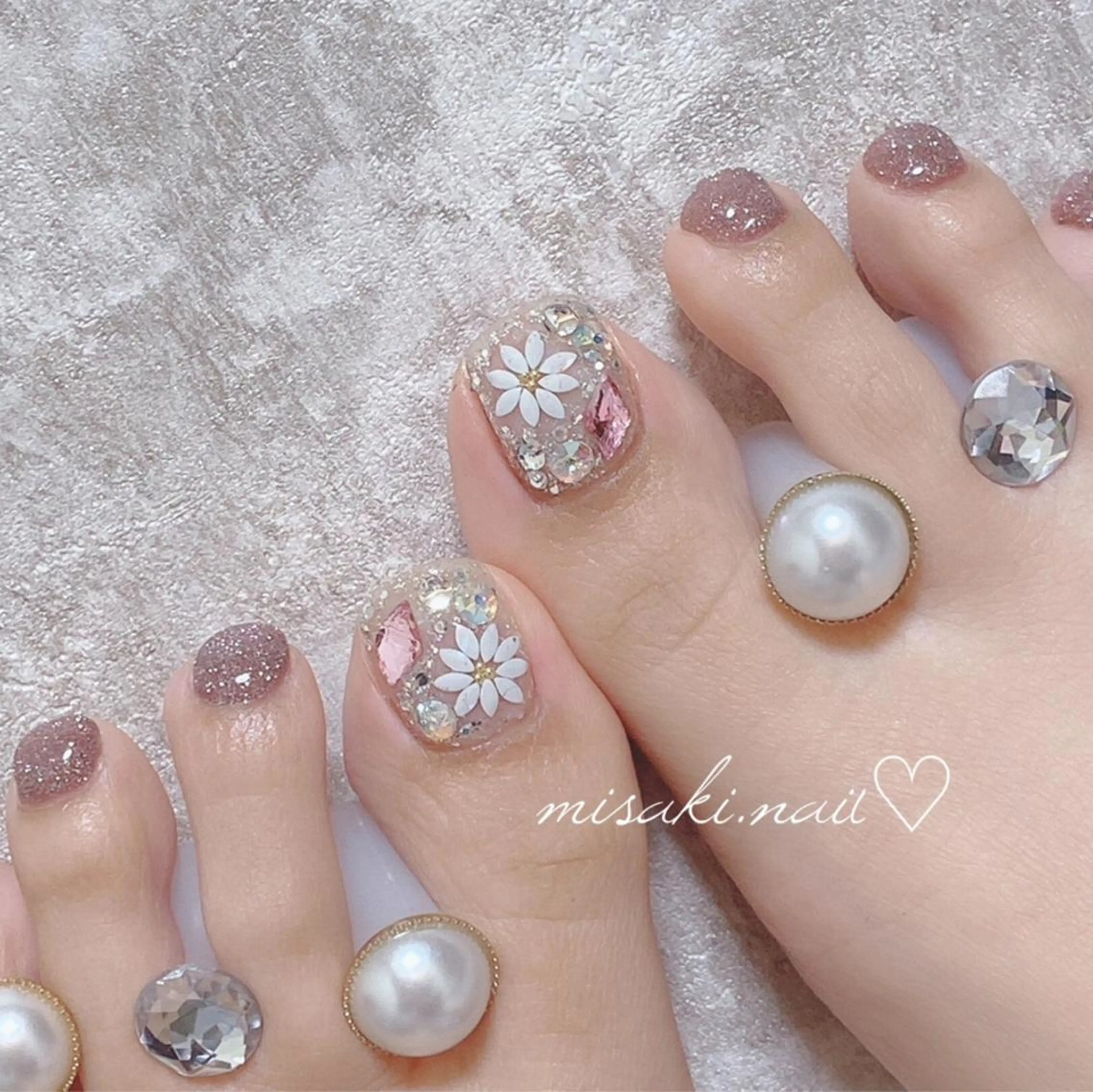 ネイル 韓国ネイル ワンホンネイル フットネイル nailsalon miinailsのネイルデザイン