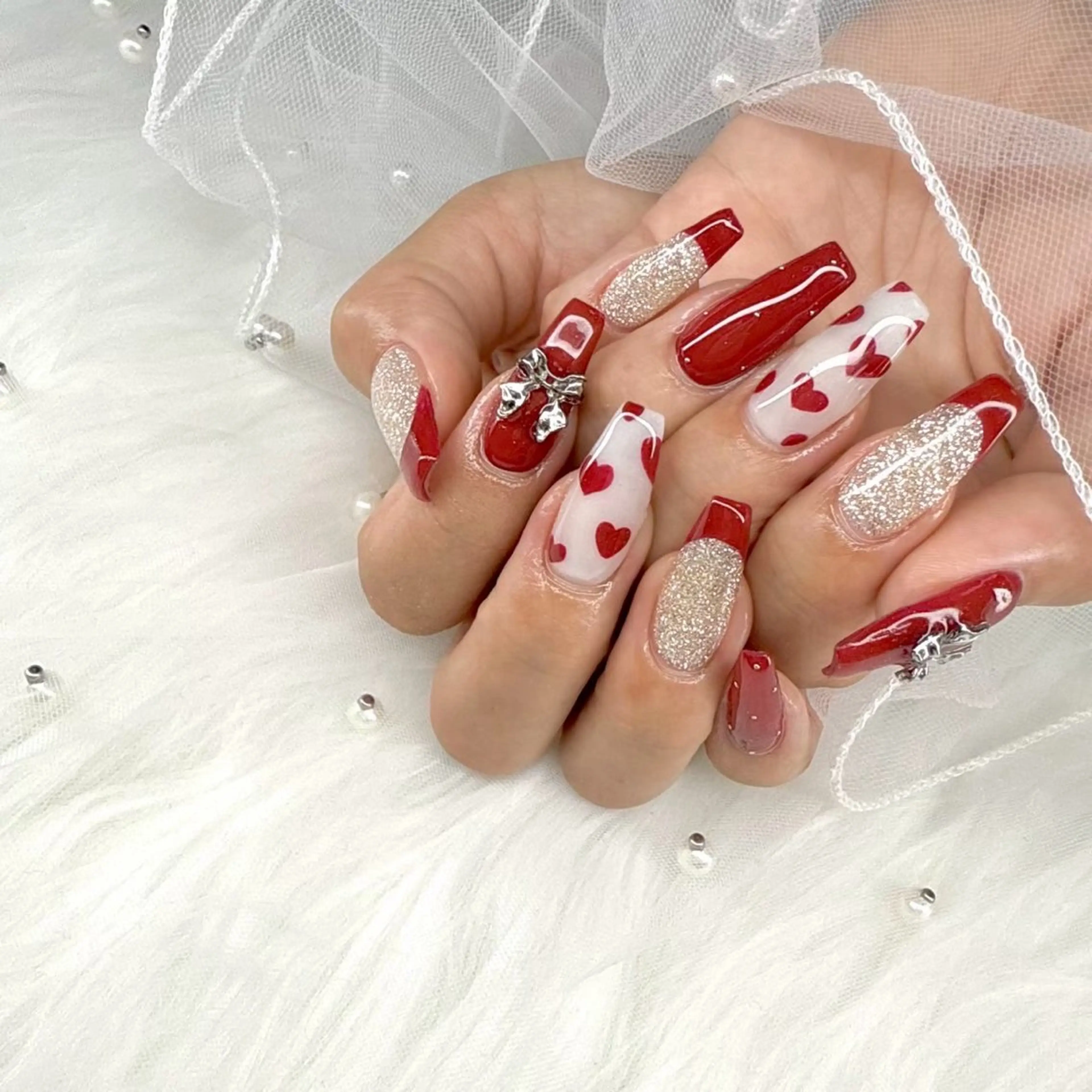 ネイル 長さ出し 韓国ネイル マグネットネイル ワンホンネイル ハンドネイル nailsalon Mii四ツ橋店のネイルデザイン