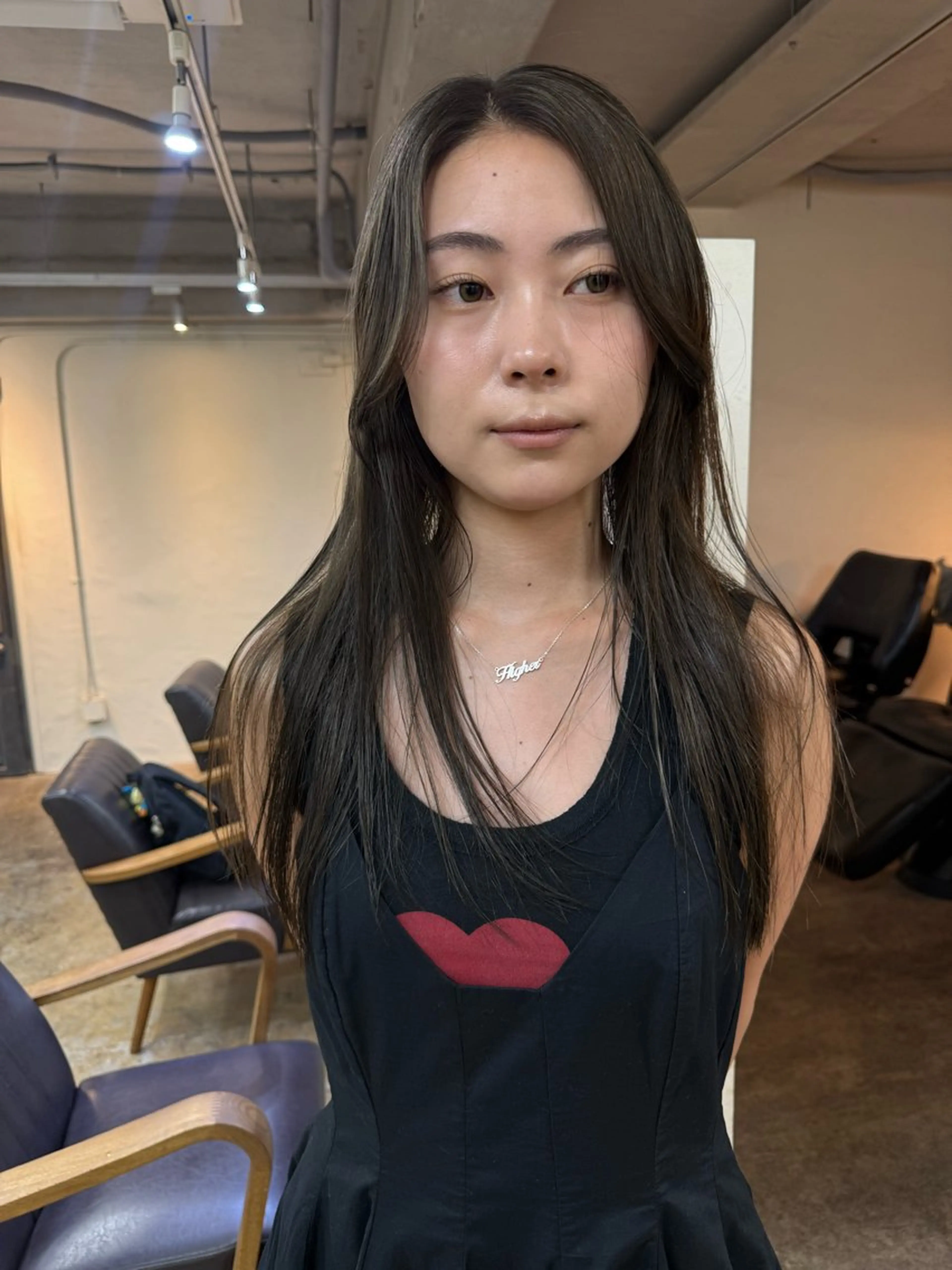 ロング カラー ブリーチ ダブルカラー ブリーチなしカラー カット ヘアカラー トリートメント 森貴裕/ベージュ/ パーマ/オリーブのヘアスタイル