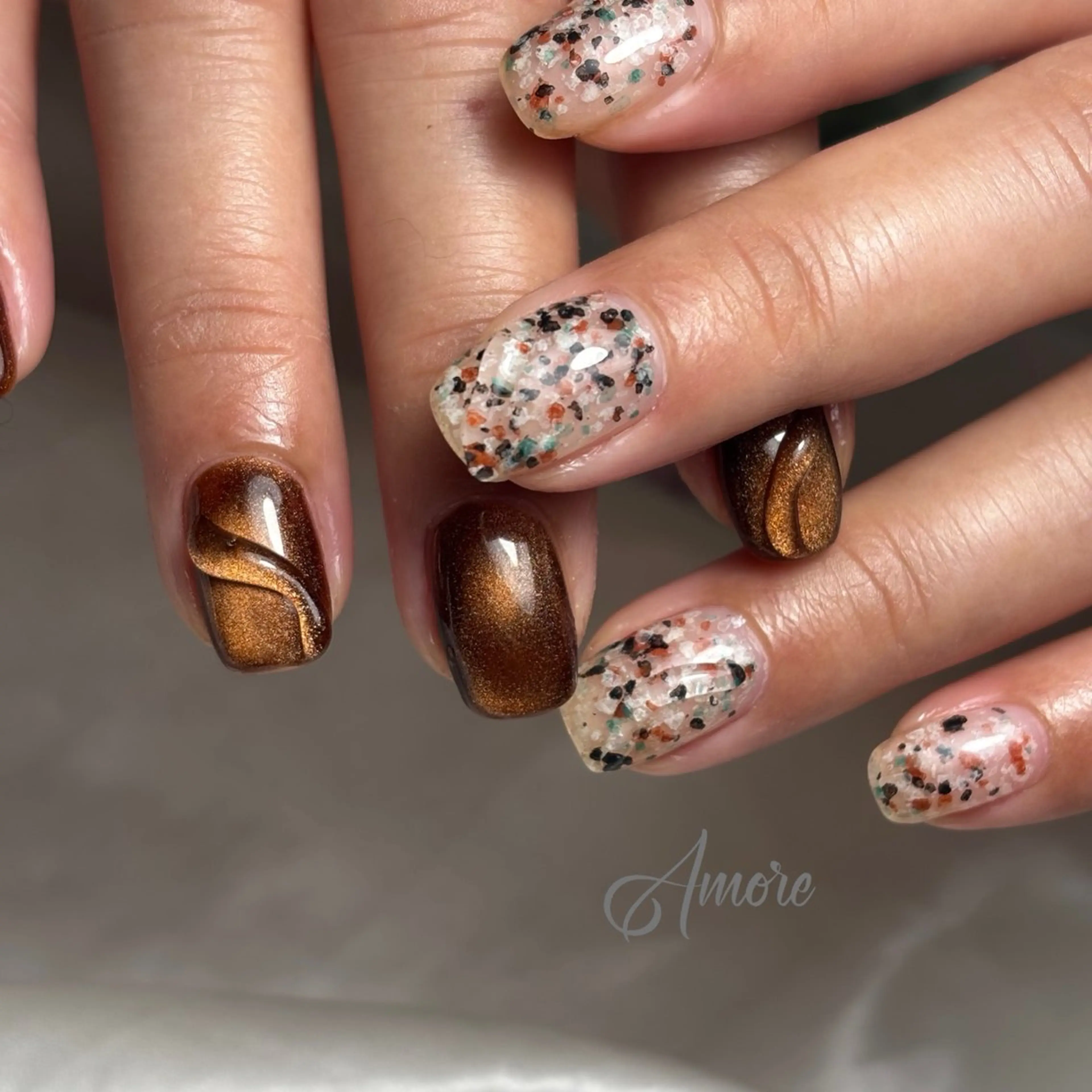 ネイル ジェルネイル キラキラネイル 韓国ネイル マグネットネイル パラジェル You kyehwaのネイルデザイン