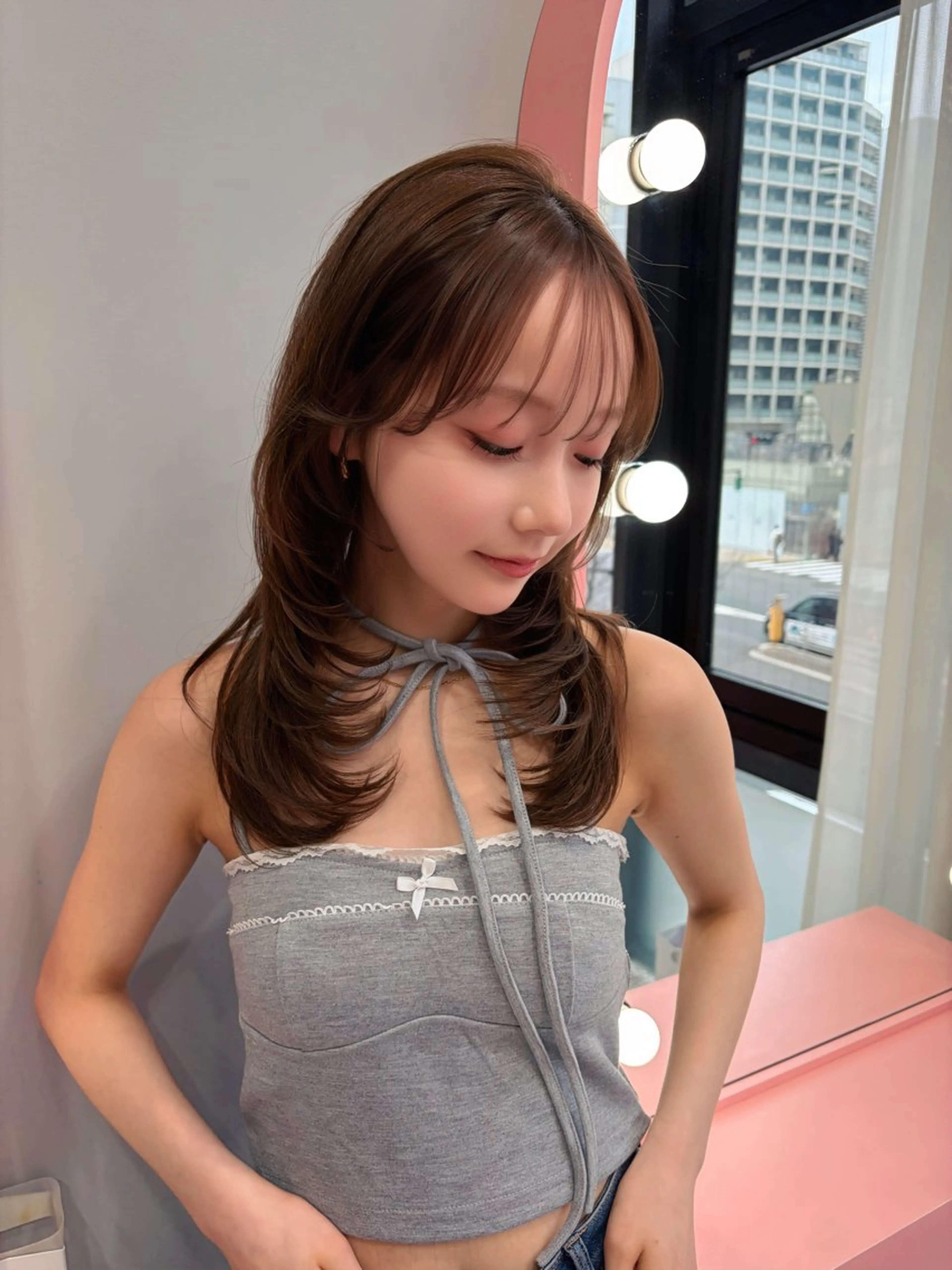 ロング カット ヘアカラー トリートメント 木串 楽人のヘアスタイル