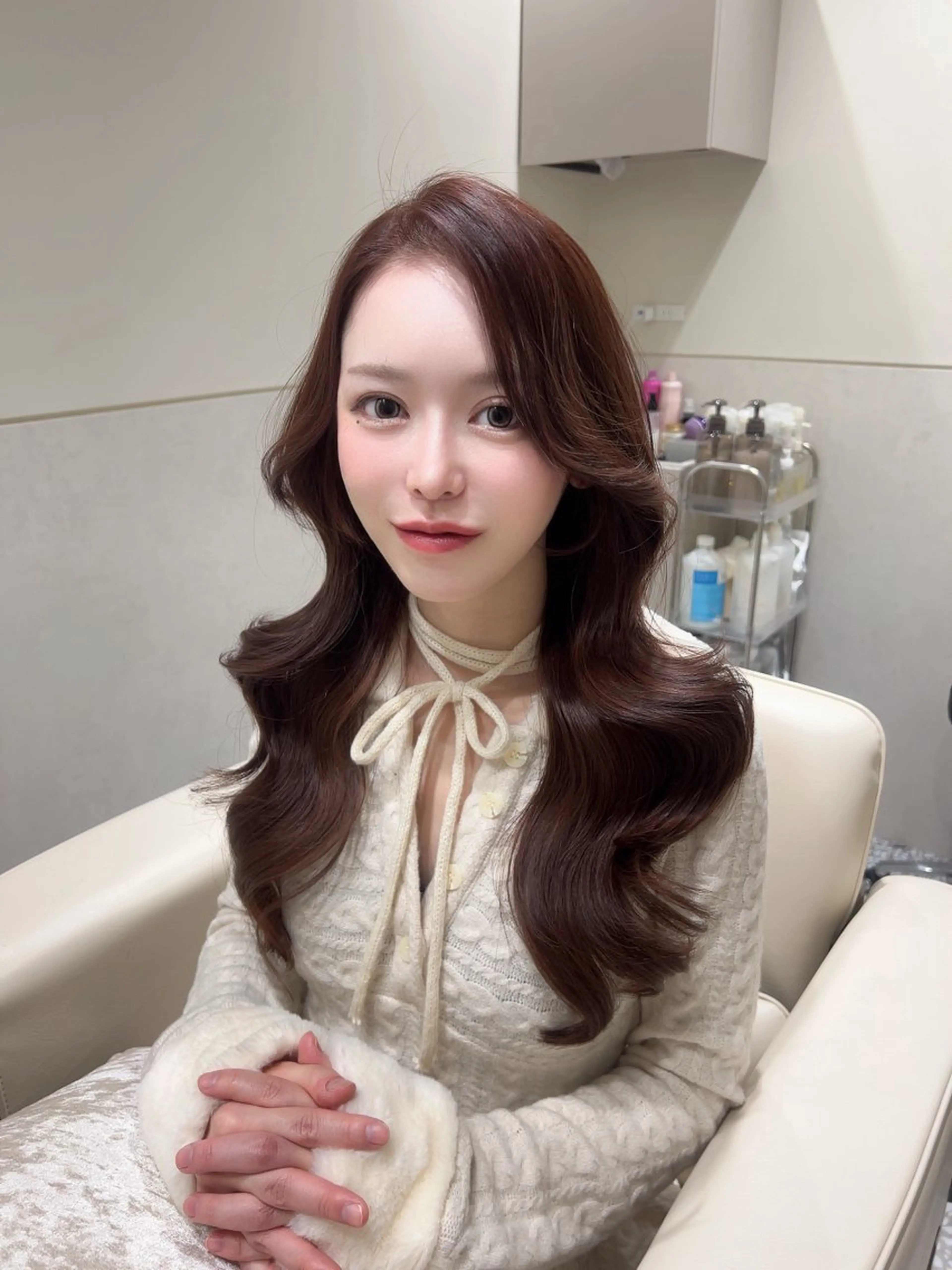 ロング カラー ブラウンカラー ダークブラウン レイヤーカット カット ヘアカラー トリートメント 🩷韓国ヘア/ヨシン モリ🩷Maikaのヘアスタイル