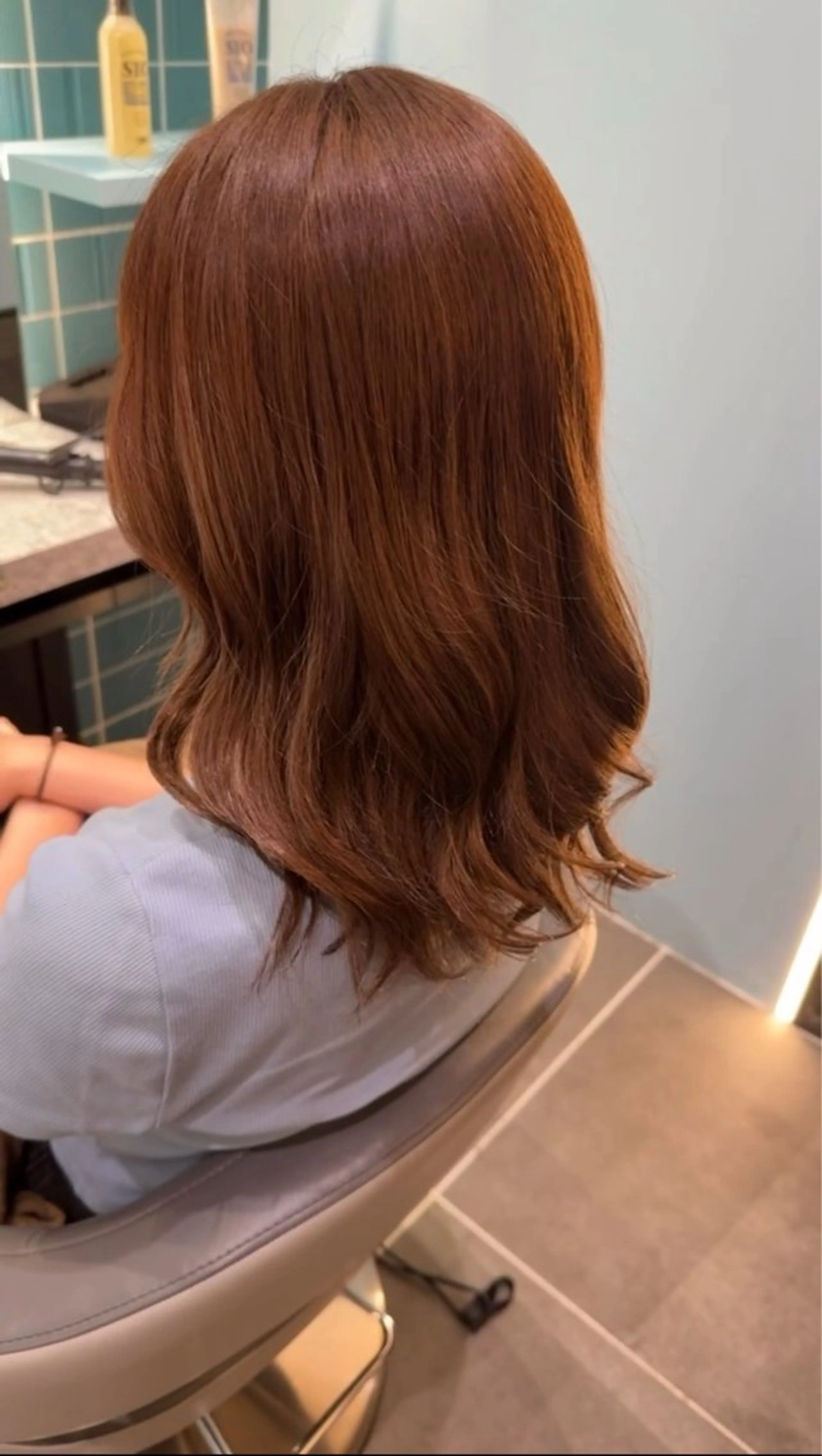 カラー ブラウンカラー オレンジ オレンジブラウン ヘアカラー ヘッドスパ 中島 菜月のヘアスタイル