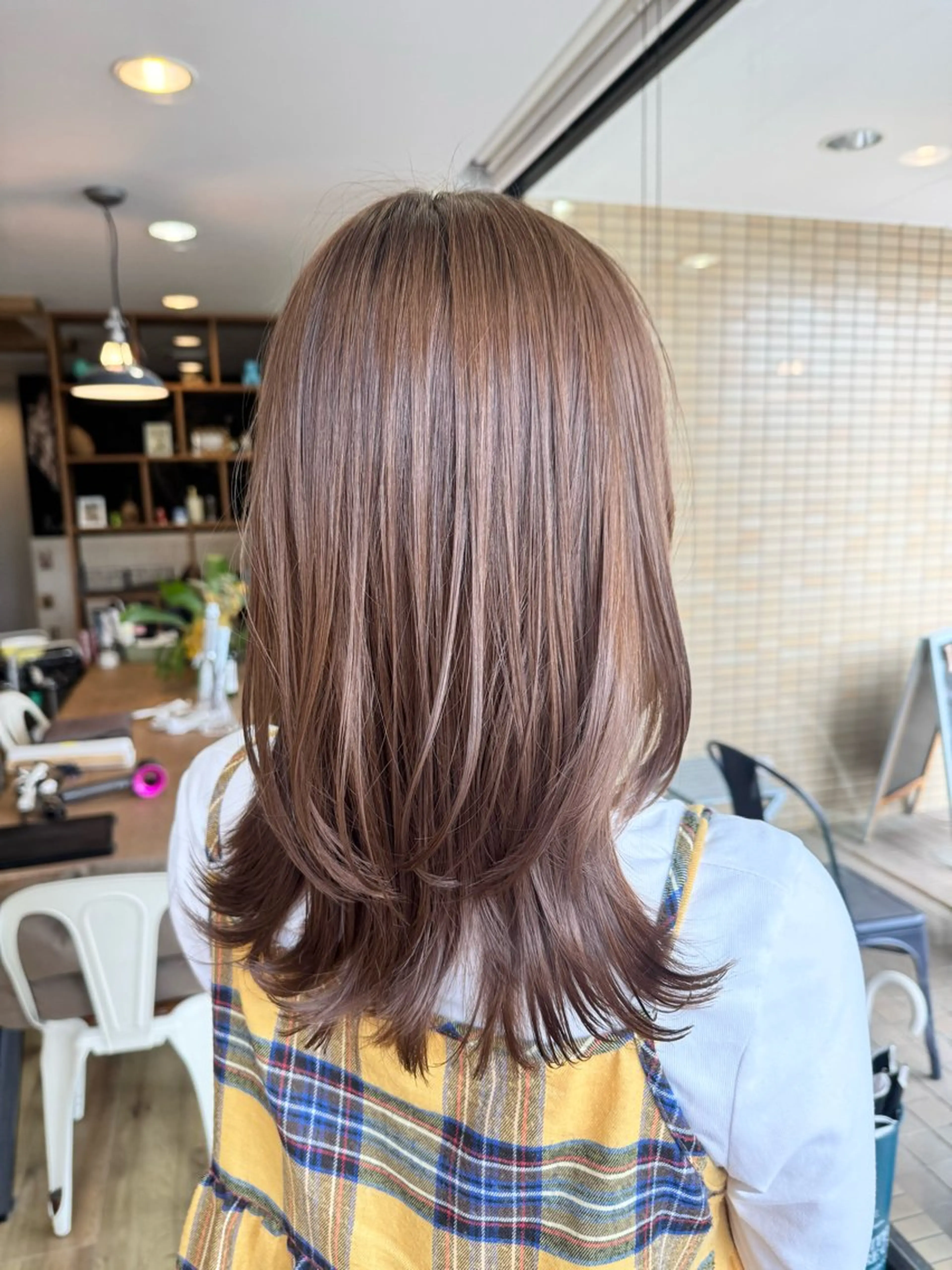 ロング カラー カット ヘアカラー トリートメント ツキダテ ユイのヘアスタイル