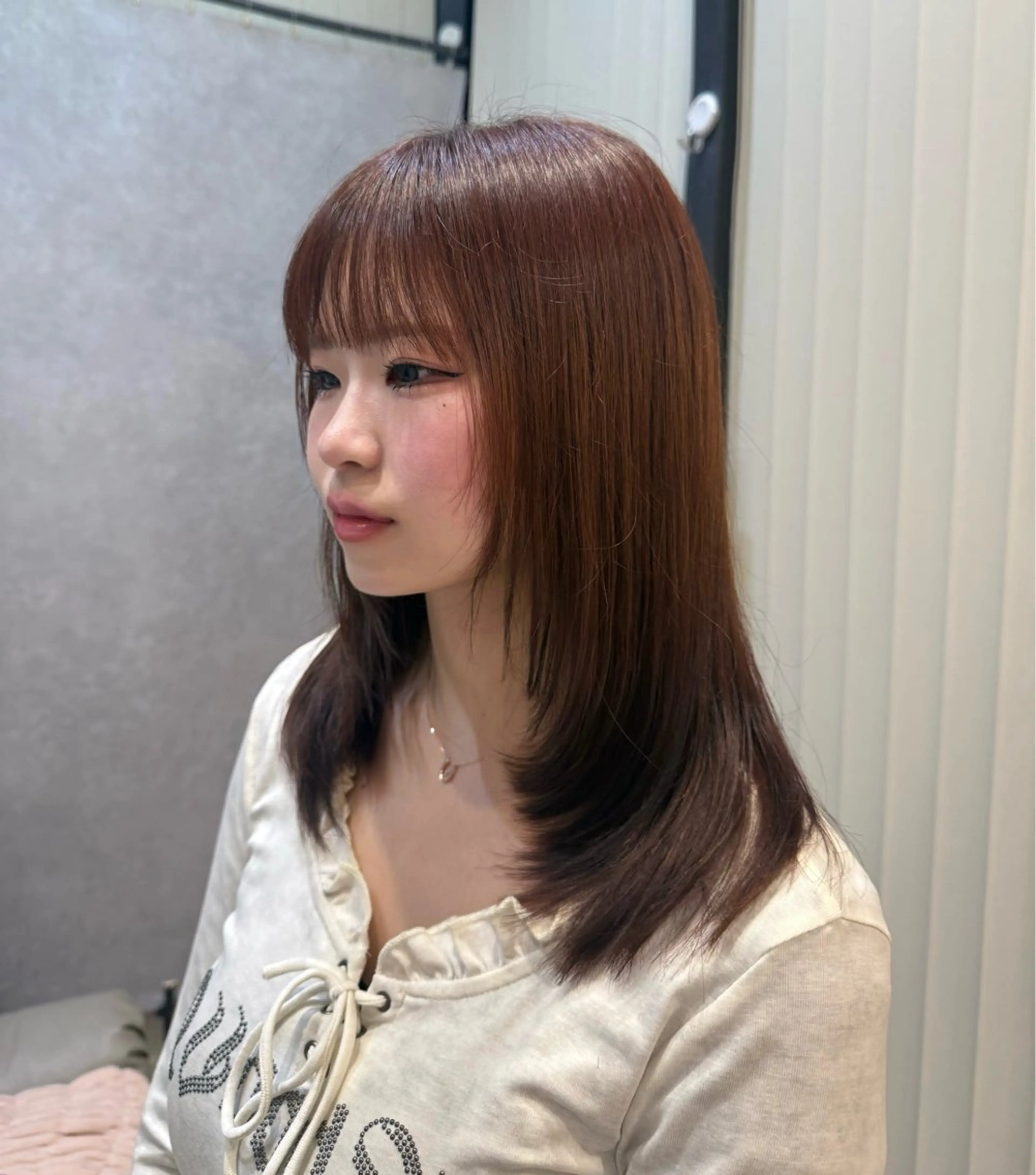 前髪・顔まわり似合わせカット+ワンカラー+Aujuaトリートメント🫧‪の写真