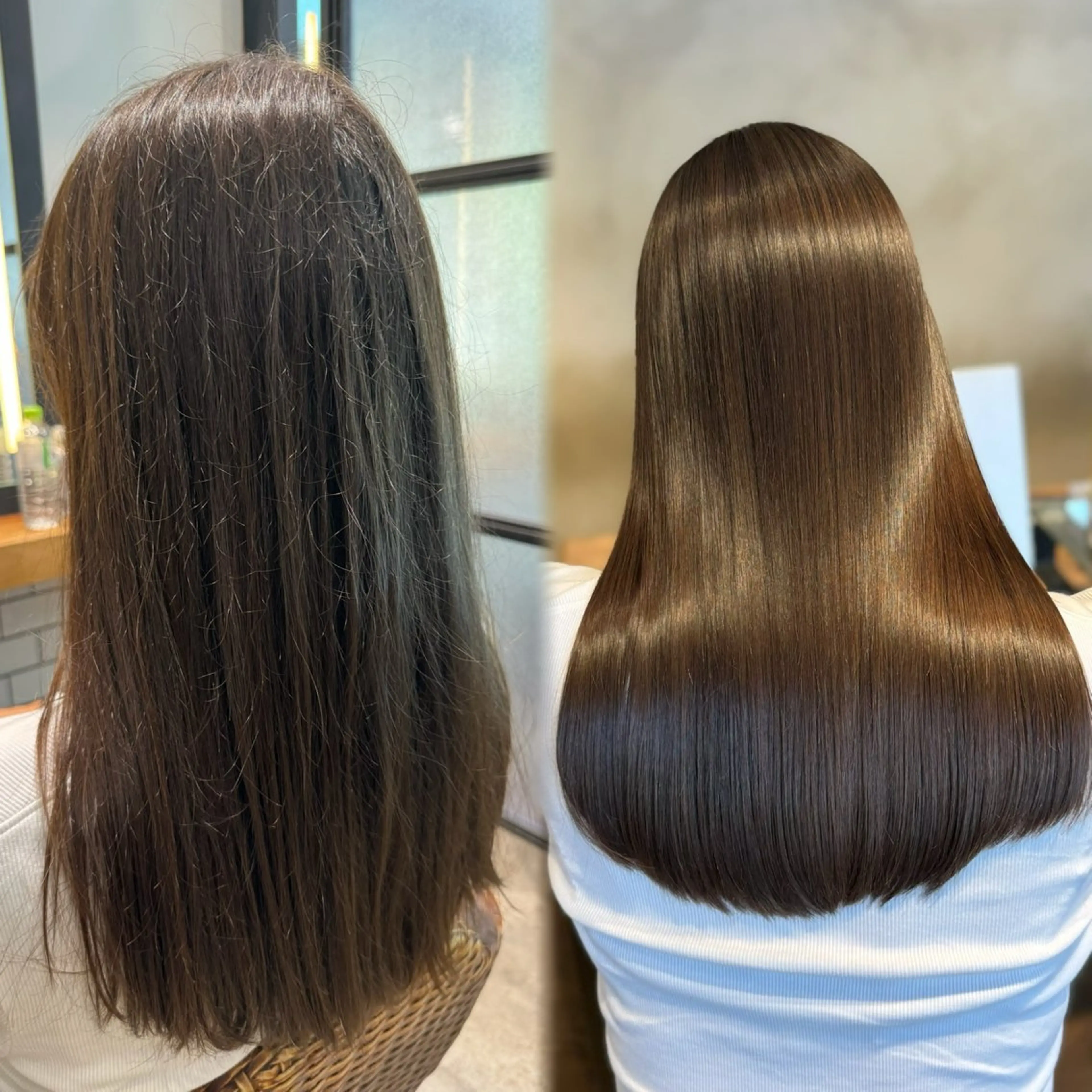 セミロング カラー カット 縮毛矯正 トリートメント ［パサつき改善］＊ 髪質改善ケアサロン＊のヘアスタイル